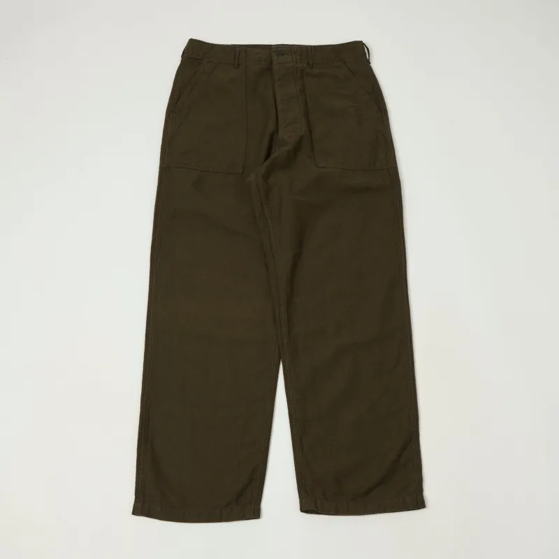 orSlow Brushed Cotton Linen Fatigue Pants - Coffee Brown sold by Son of a Stag