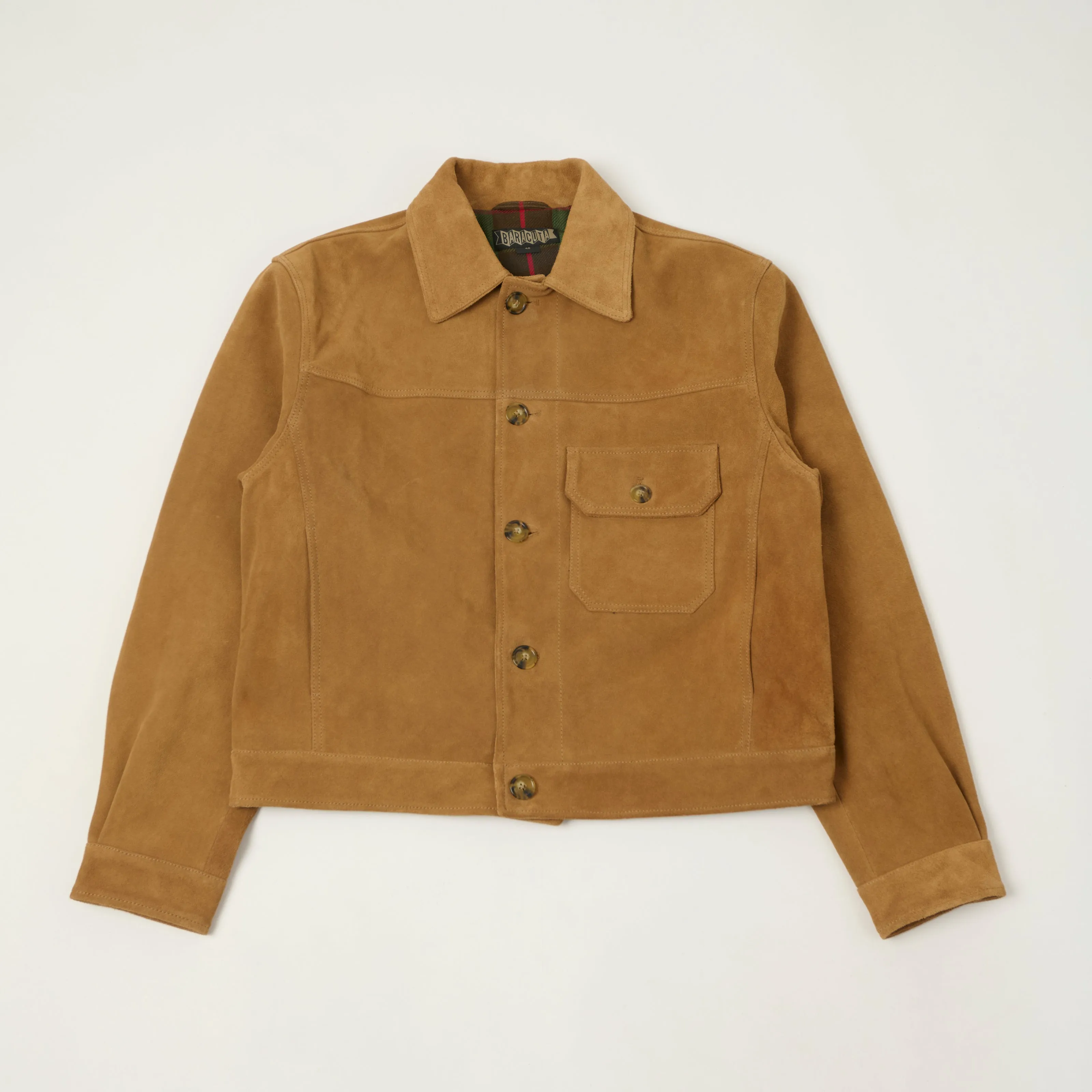 Baracuta 'Roughout Rider' Suede Type I Jacket - Tobacco sold by Son of a Stag