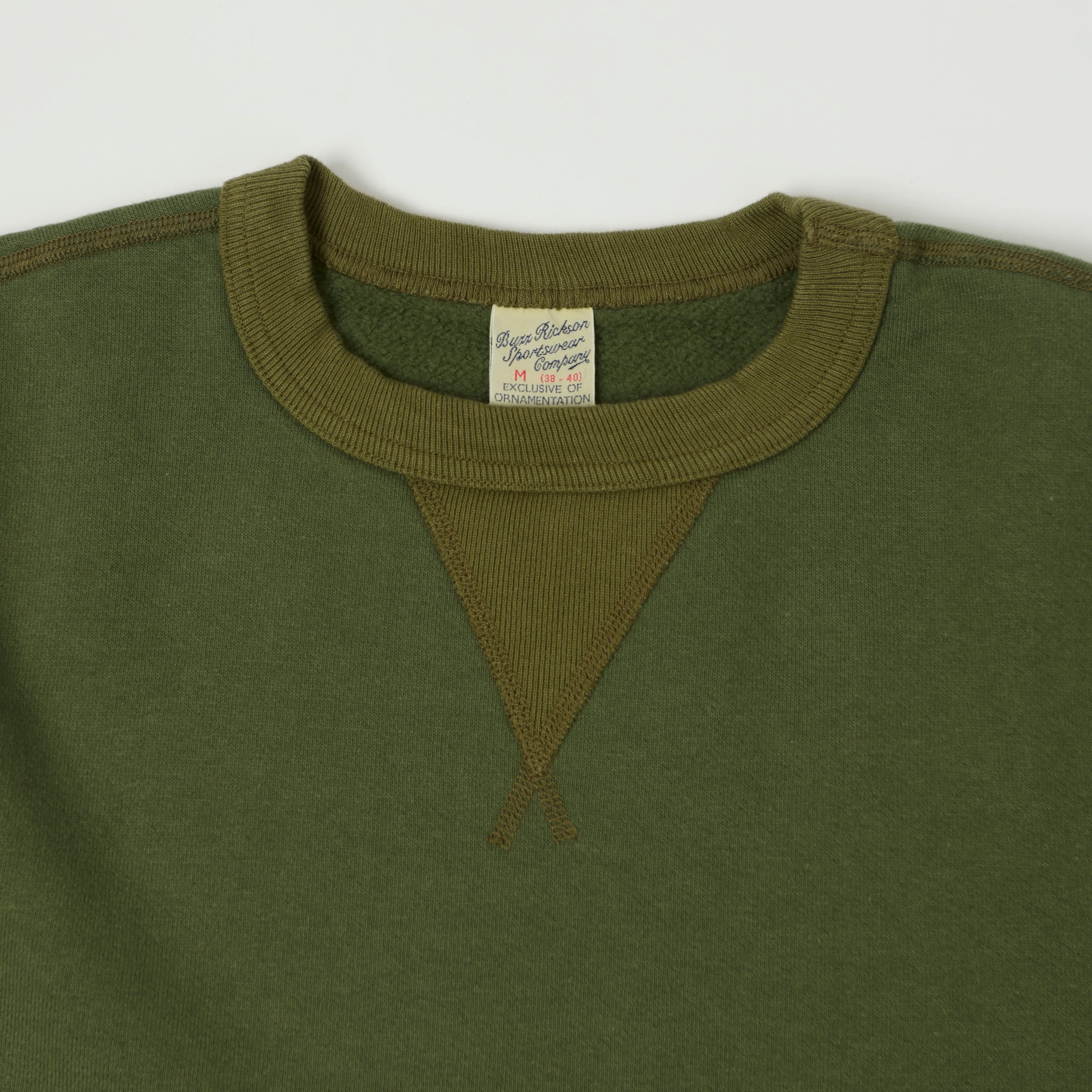 Buzz Rickson's Classic Sweatshirt - Olive sold by Son of a Stag product image thumbnail 2
