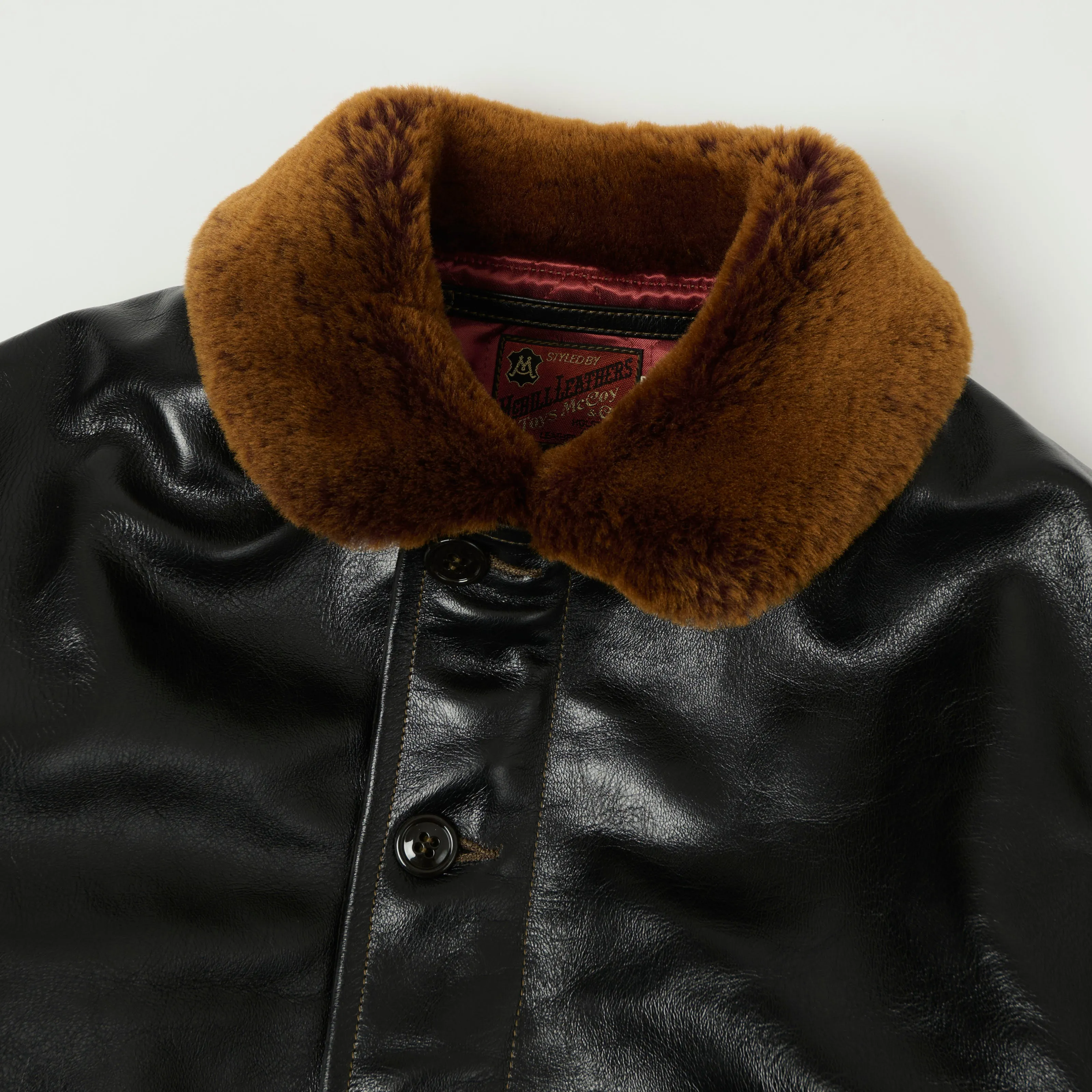 TOYS McCOY U.S. Navy N-1 Horsehide Leather Deck Jacket - Black sold by Son of a Stag product image thumbnail 5