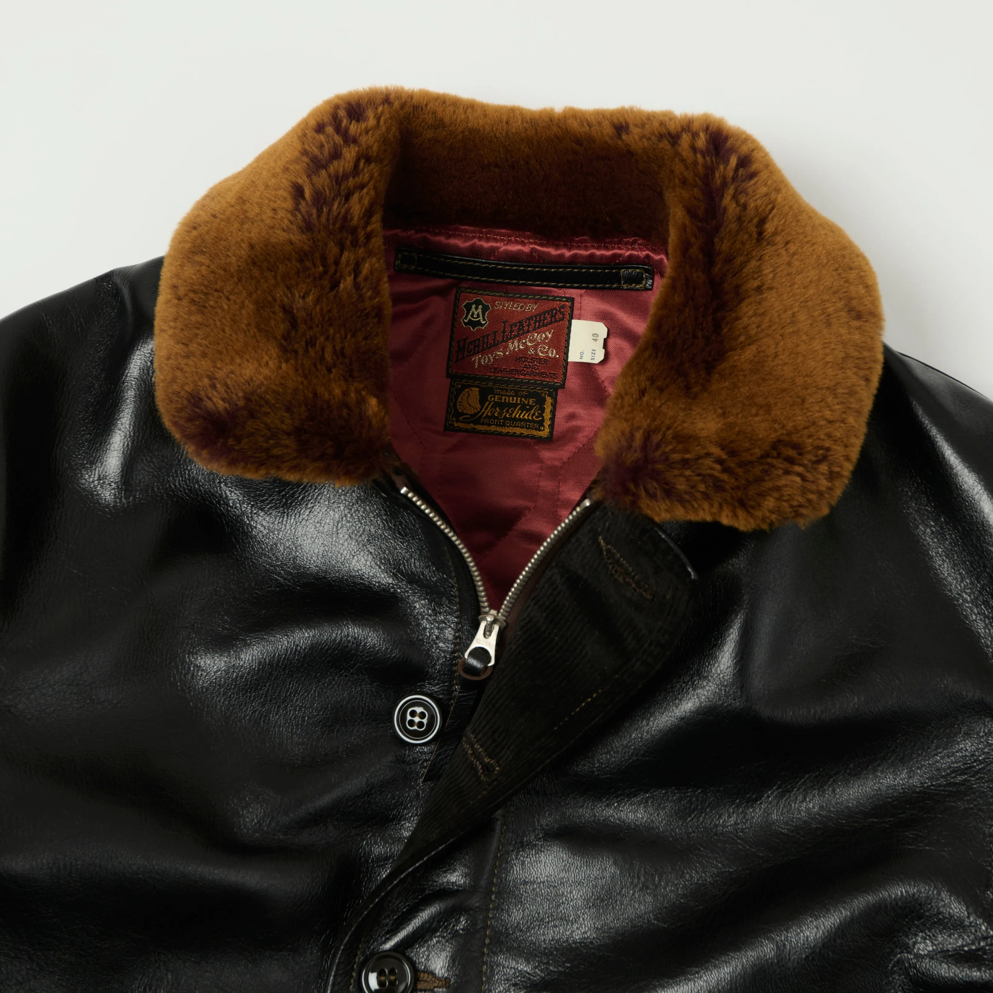 TOYS McCOY U.S. Navy N-1 Horsehide Leather Deck Jacket - Black sold by Son of a Stag product image thumbnail 2