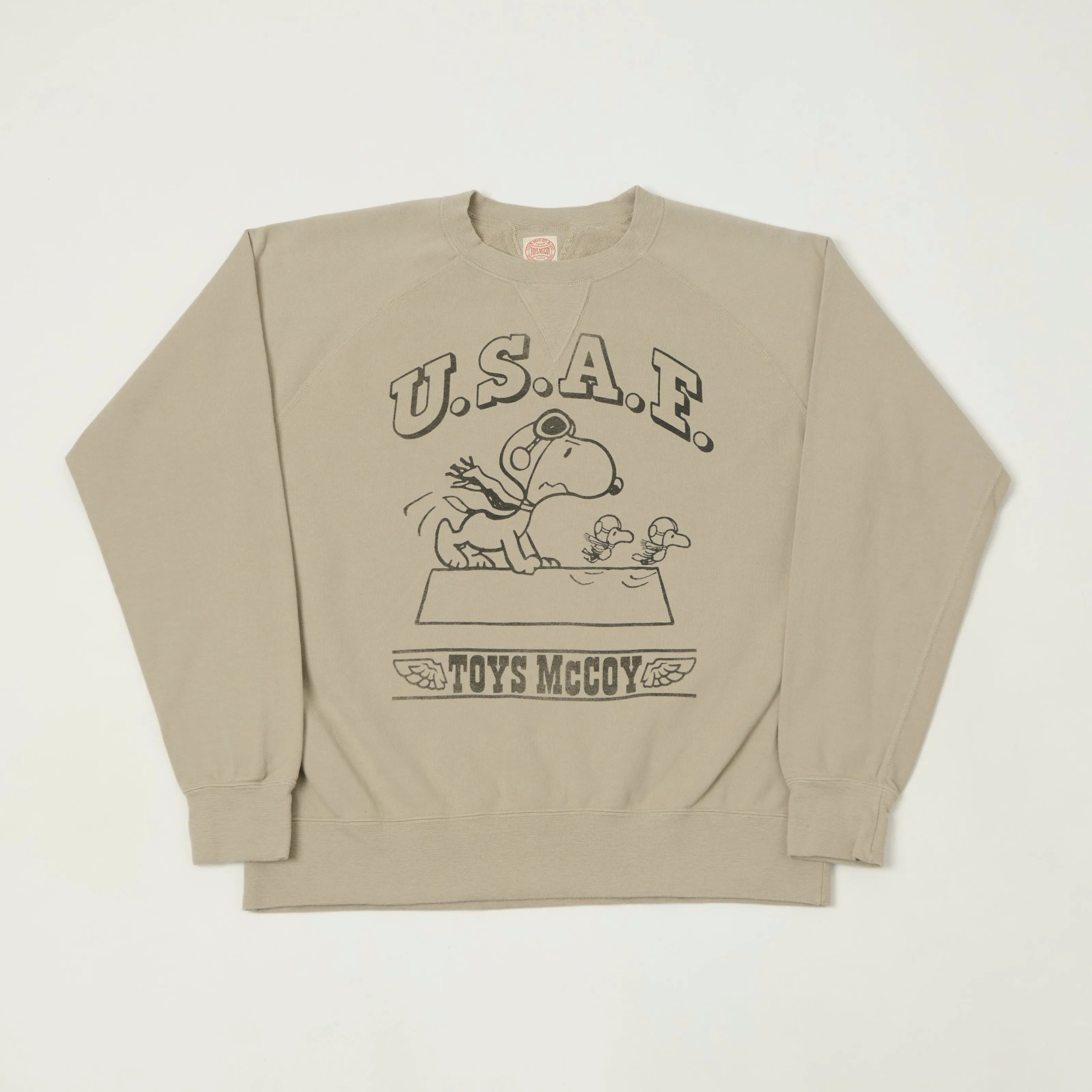 TOYS McCOY Snoopy 'Flying Ace USAF' Sweatshirt - Sand sold by Son of a Stag
