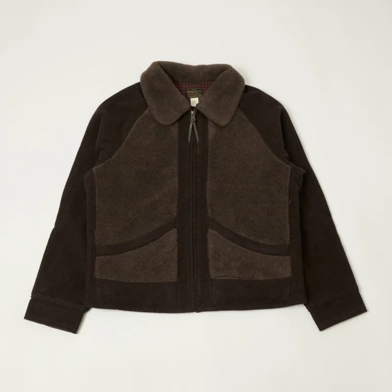 RRL Fleece-Panelled Jacquard Jacket - Brown sold by Son of a Stag