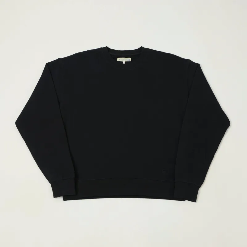 Merz b. Schwanen 'Good Basics' Soft Fleece Sweatshirt - Deep Black sold by Son of a Stag