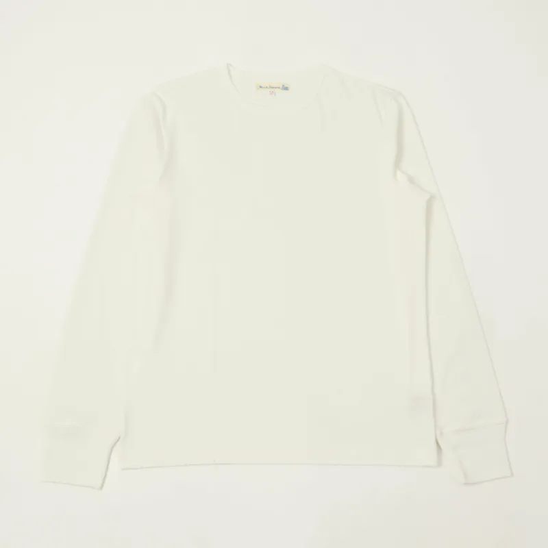 Merz b. Schwanen 2M15LS Classic Jersey Long Sleeve T-Shirt - White sold by Son of a Stag