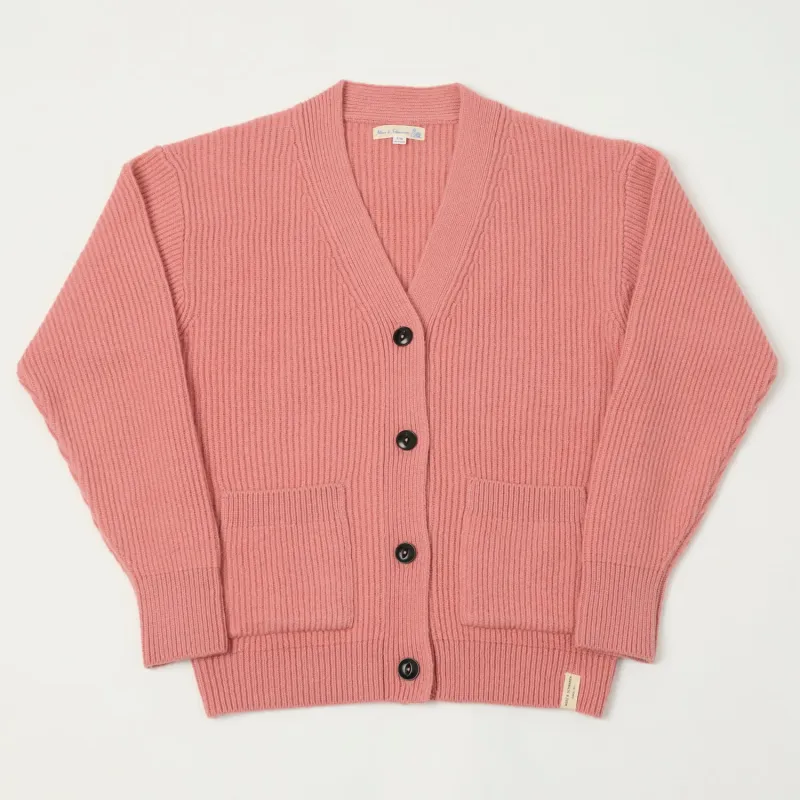 Merz b. Schwanen 'Good Basics' Merino Wool Cardigan - Rosewood sold by Son of a Stag