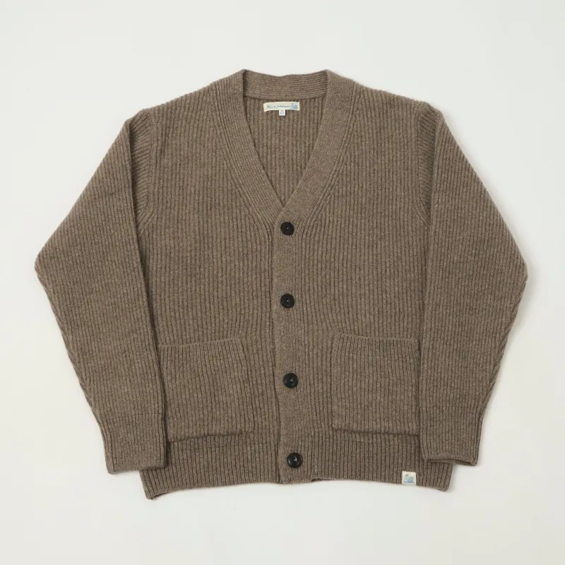 Merz b. Schwanen 'Good Basics' Merino Wool Cardigan - Grain sold by Son of a Stag