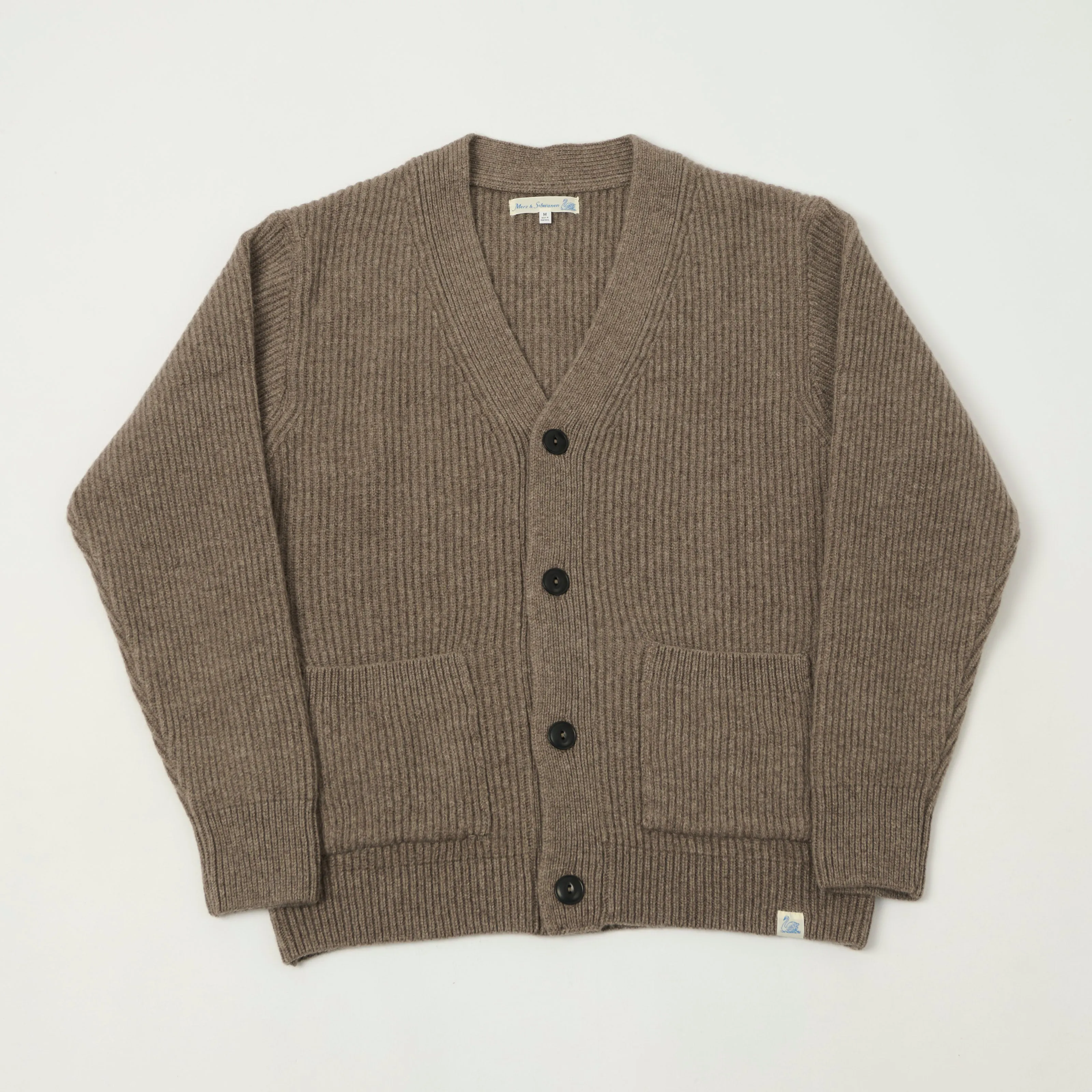 Merz b. Schwanen 'Good Basics' Merino Wool Cardigan - Grain sold by Son of a Stag