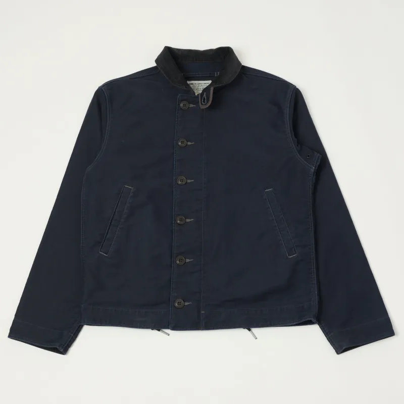 RRL Corduroy-Collar Deck Jacket - Navy sold by Son of a Stag