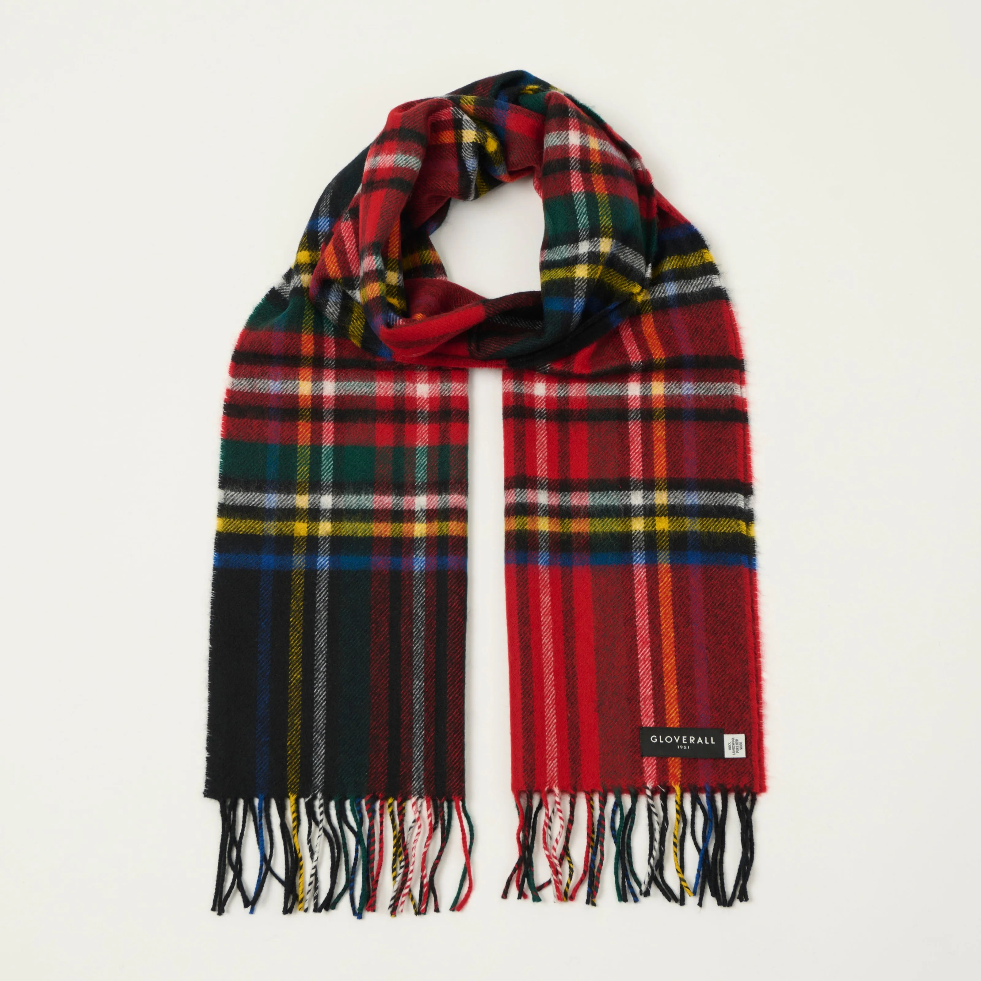 Gloverall Lambswool Tartan Scarf - Black Royal Stewart sold by Son of a Stag
