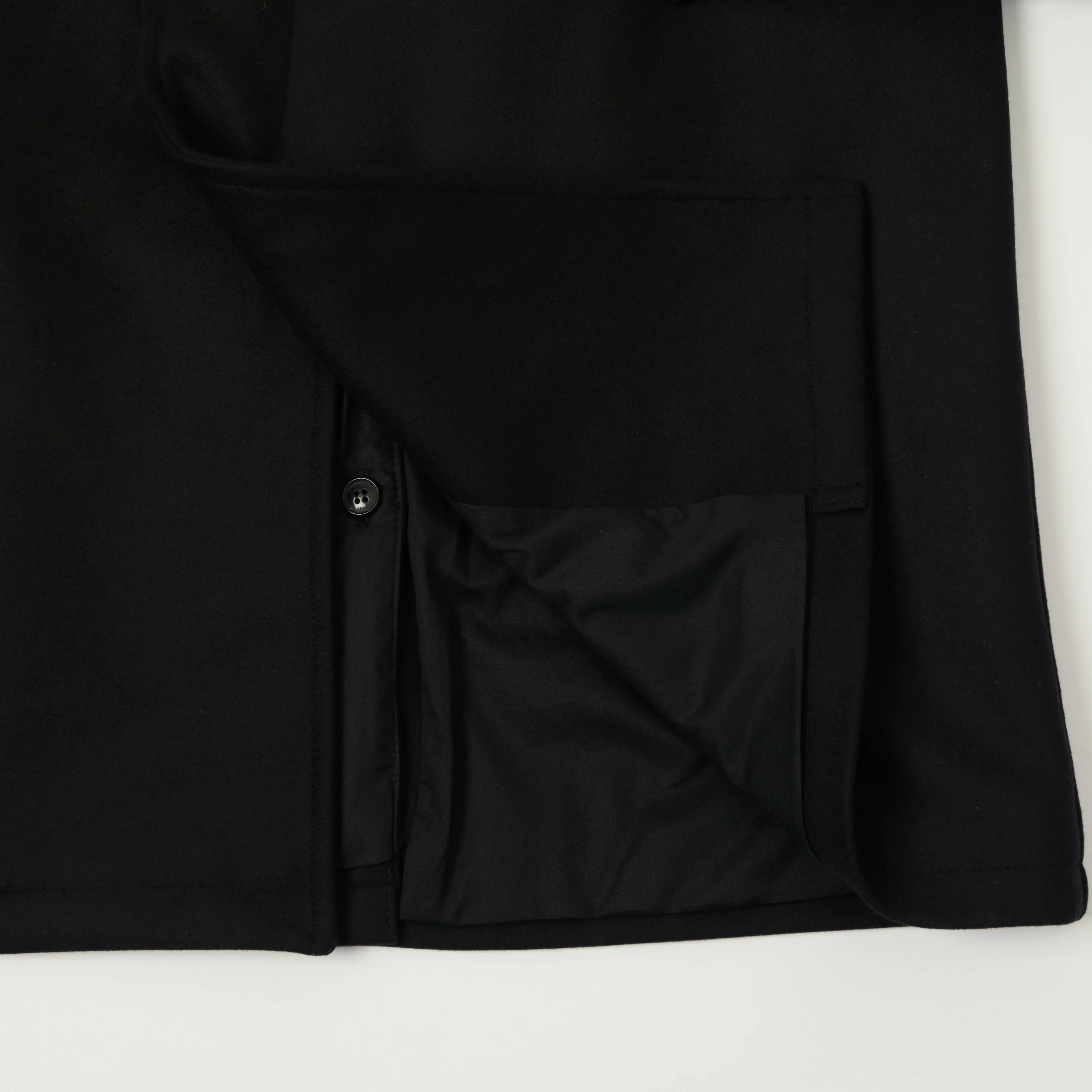 Gloverall 'Hynes' Raglan Sleeve Balmacaan Coat - Black sold by Son of a Stag product image thumbnail 4