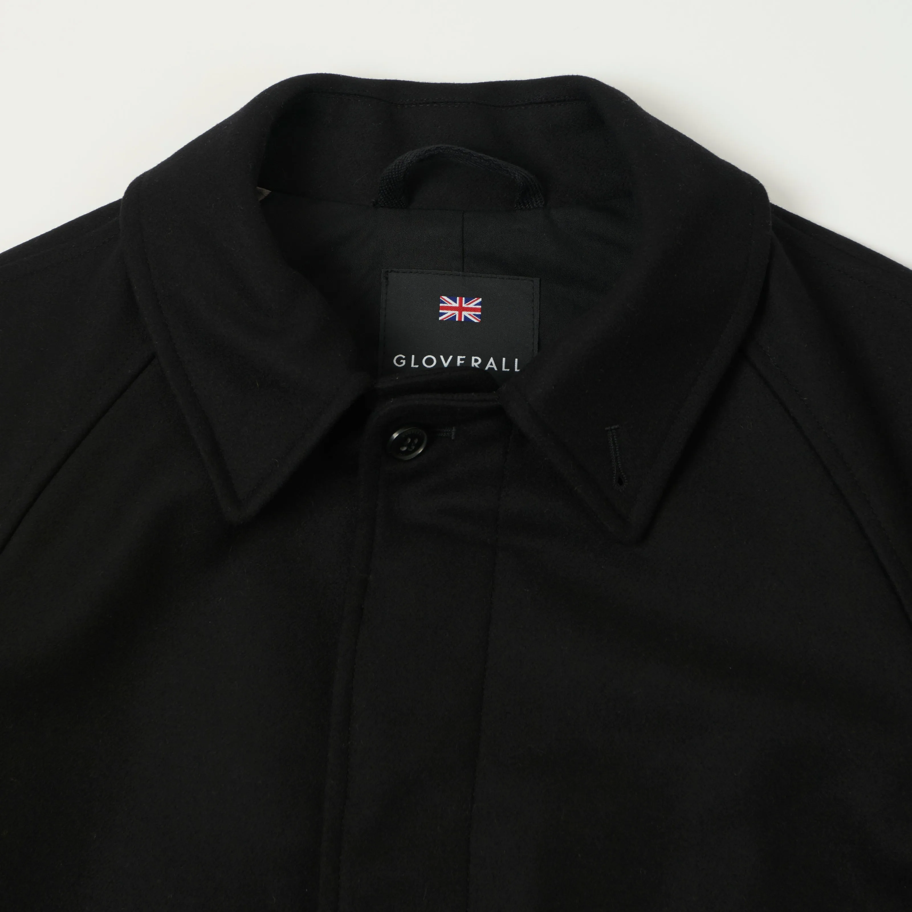 Gloverall 'Hynes' Raglan Sleeve Balmacaan Coat - Black sold by Son of a Stag product image thumbnail 2