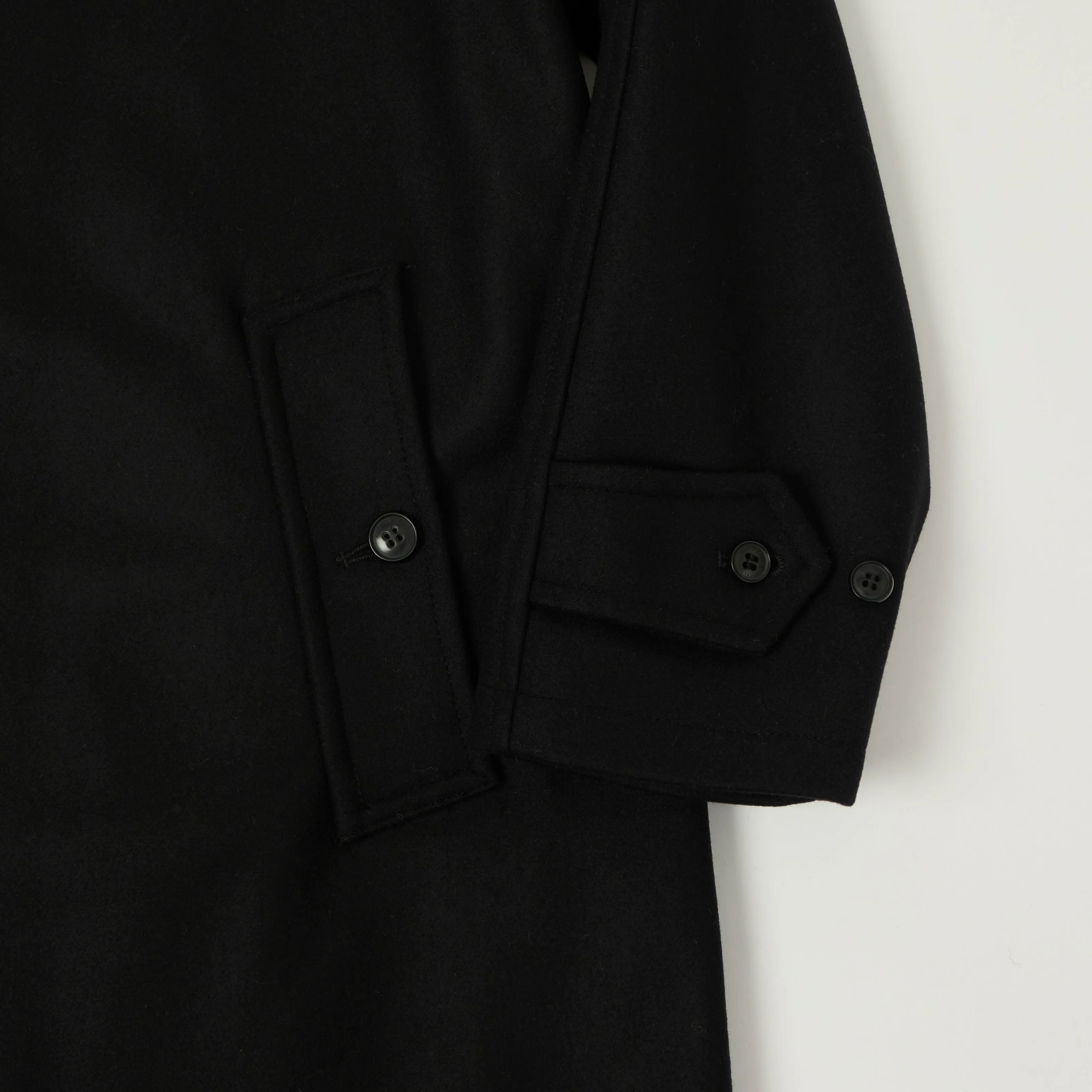 Gloverall 'Hynes' Raglan Sleeve Balmacaan Coat - Black sold by Son of a Stag product image thumbnail 3