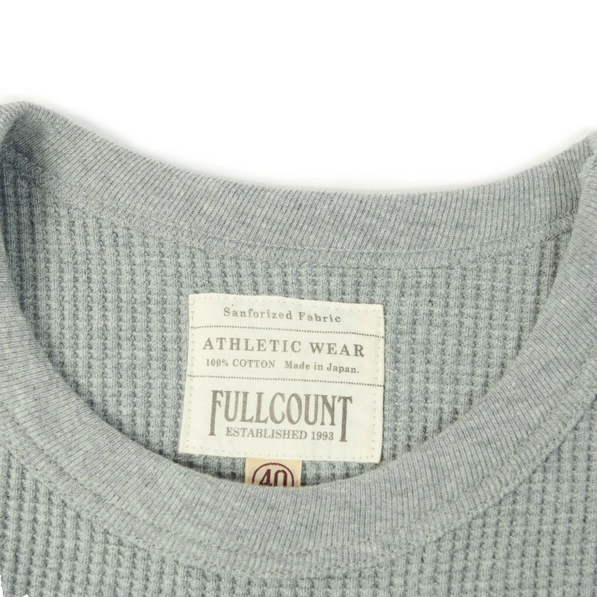 FULLCOUNT 5964 Heavyweight Waffle T-Shirt - Heather Grey sold by Son of a Stag product image thumbnail 2