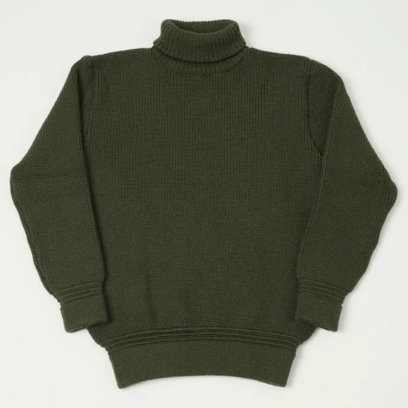 Heimat 'Rollkragen' U Boat Rollneck - Military Green sold by Son of a Stag