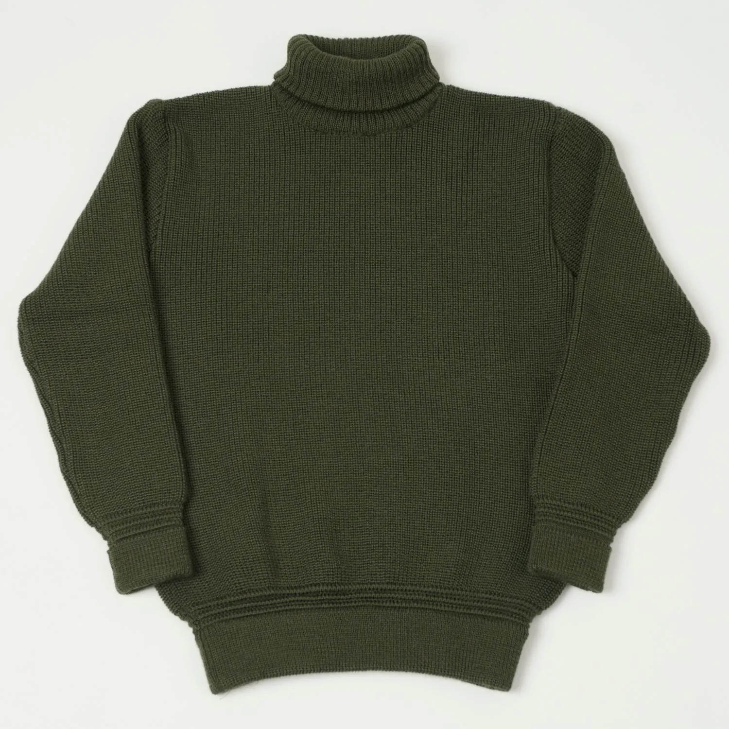 Heimat 'Rollkragen' U Boat Rollneck - Military Green sold by Son of a Stag