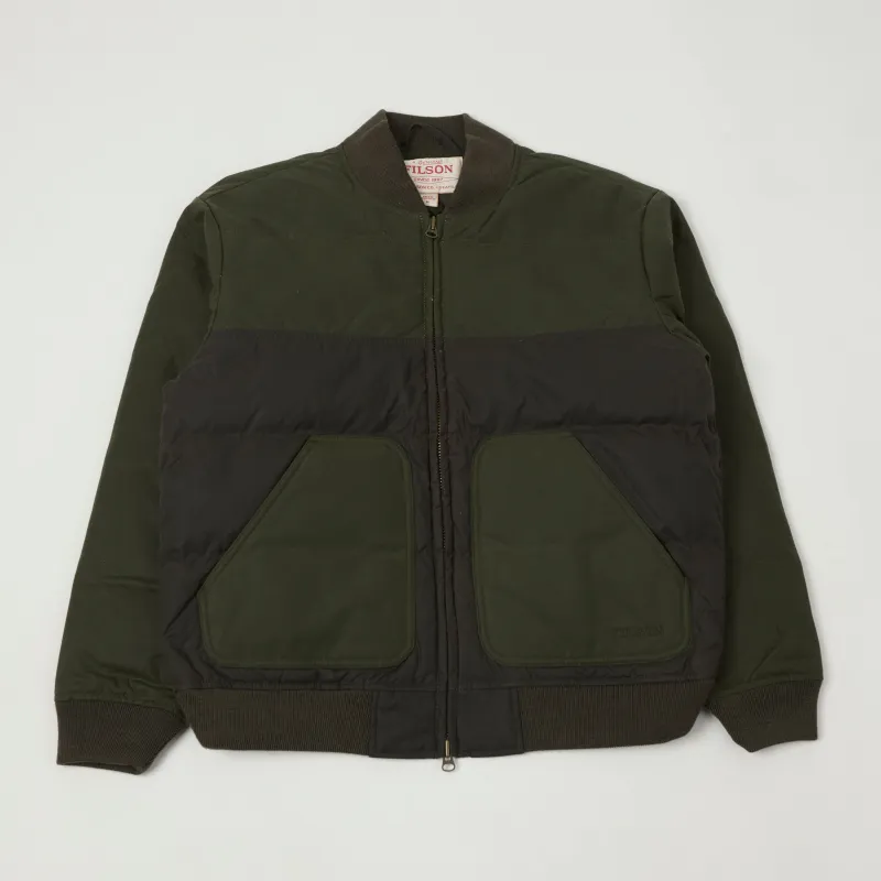 Filson Waxed Down Bomber Jacket - Otter Green sold by Son of a Stag