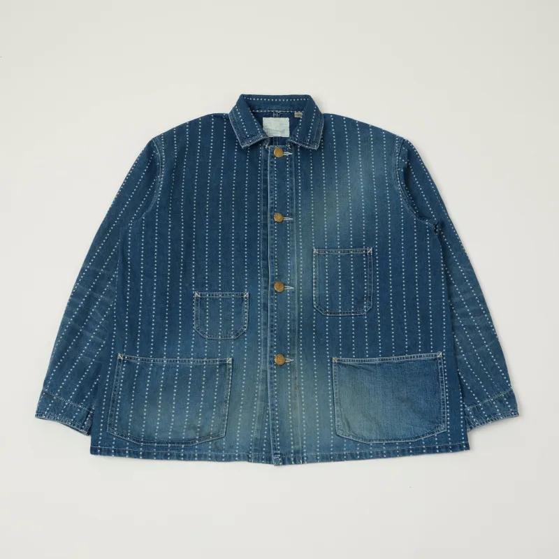 FULLCOUNT 2051 Star Print Wabash Chore Jacket - Heavy Wash made by Full Count