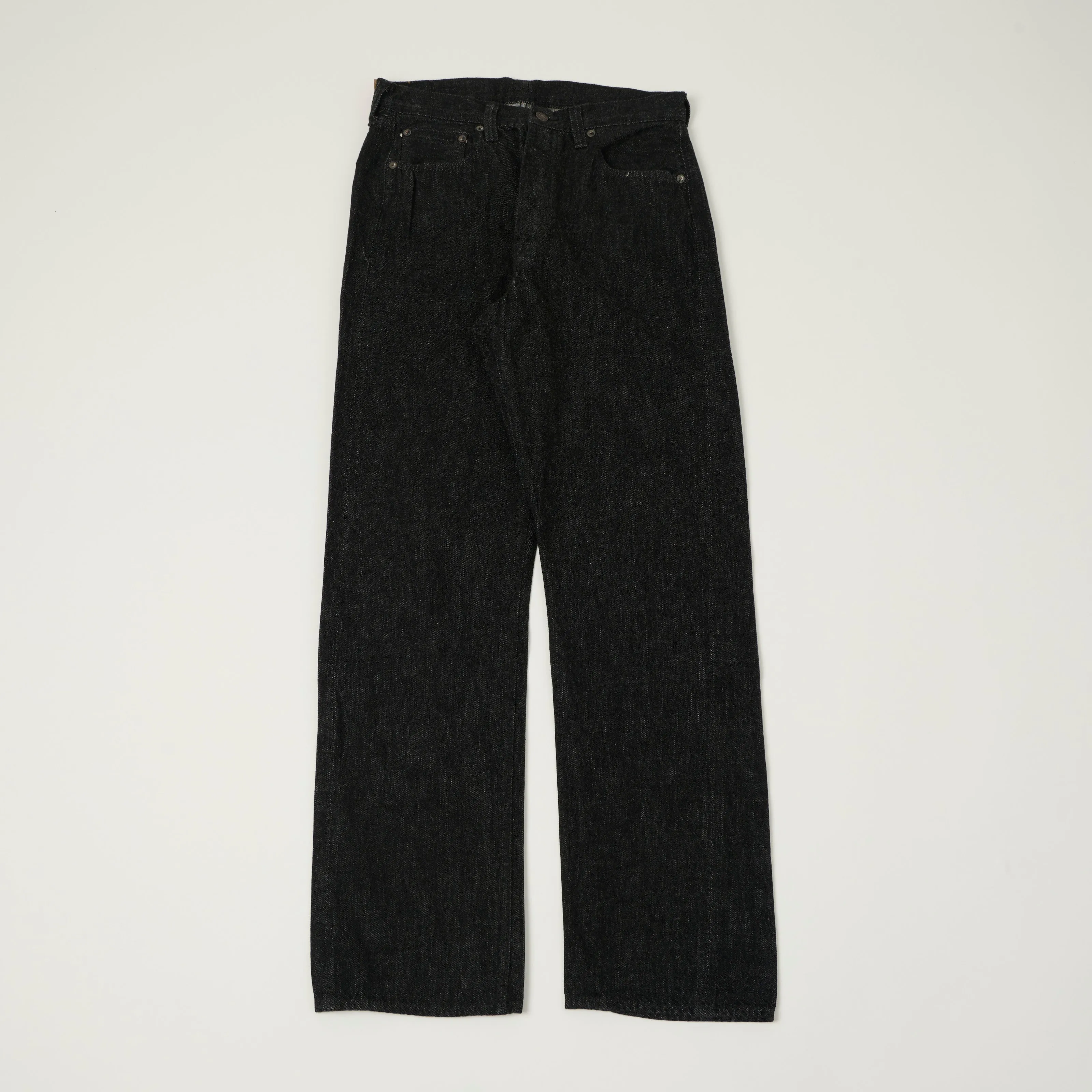 FULLCOUNT 1101SS 'Super Smooth' 11.5oz Loose Straight Jean - Black One Wash sold by Son of a Stag