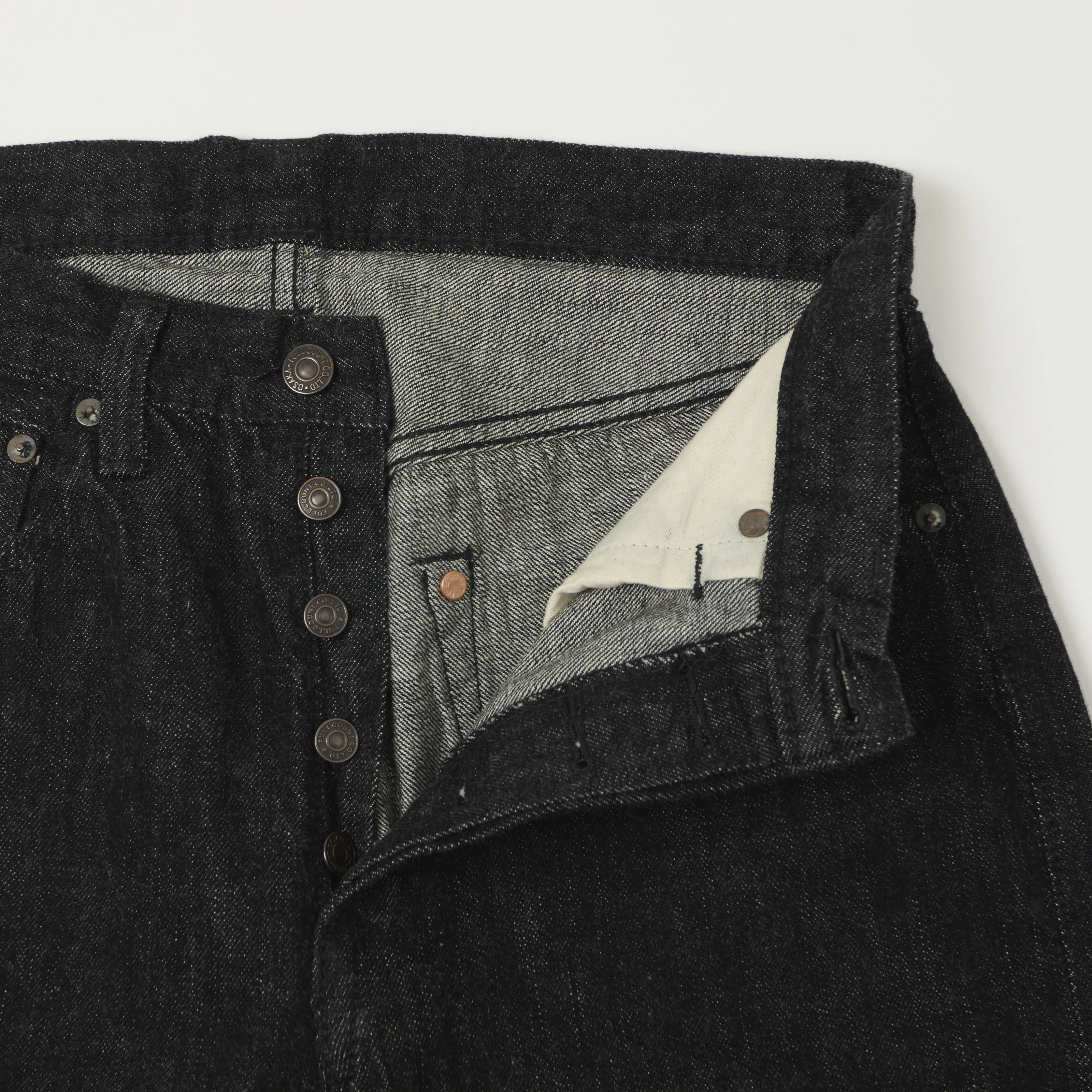 FULLCOUNT 1101SS 'Super Smooth' 11.5oz Loose Straight Jean - Black One Wash sold by Son of a Stag product image thumbnail 5