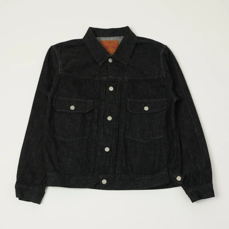 FULLCOUNT 2102SS 'Super Smooth' 11.5oz Type II Denim Jacket - Black One Wash sold by Son of a Stag