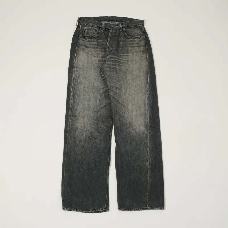 FULLCOUNT 0105SS 'Super Smooth' 11.5oz Wide Straight Jean - Black 'Dartford' Wash sold by Son of a Stag