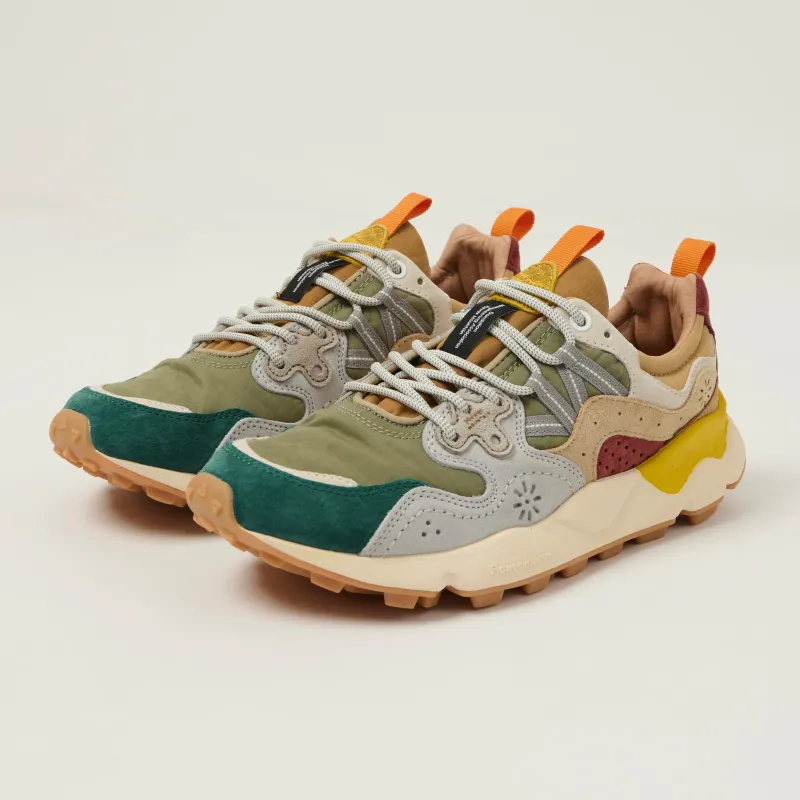 Flower Mountain Yamano 3 Suede/Nylon Sneaker - Dark Petrol/Light Grey/Mud sold by Son of a Stag