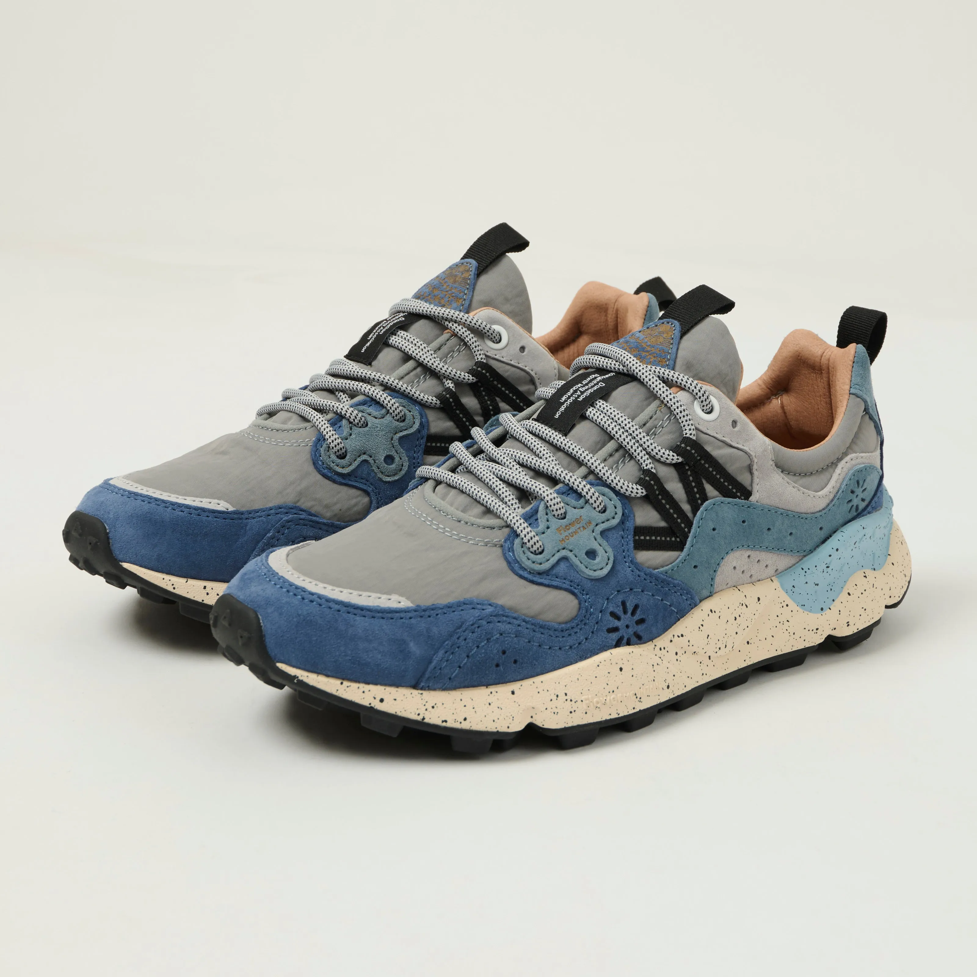 Flower Mountain Yamano 3 Suede/Nylon Sneaker - Light Blue/Deep Petrol/Stone sold by Son of a Stag