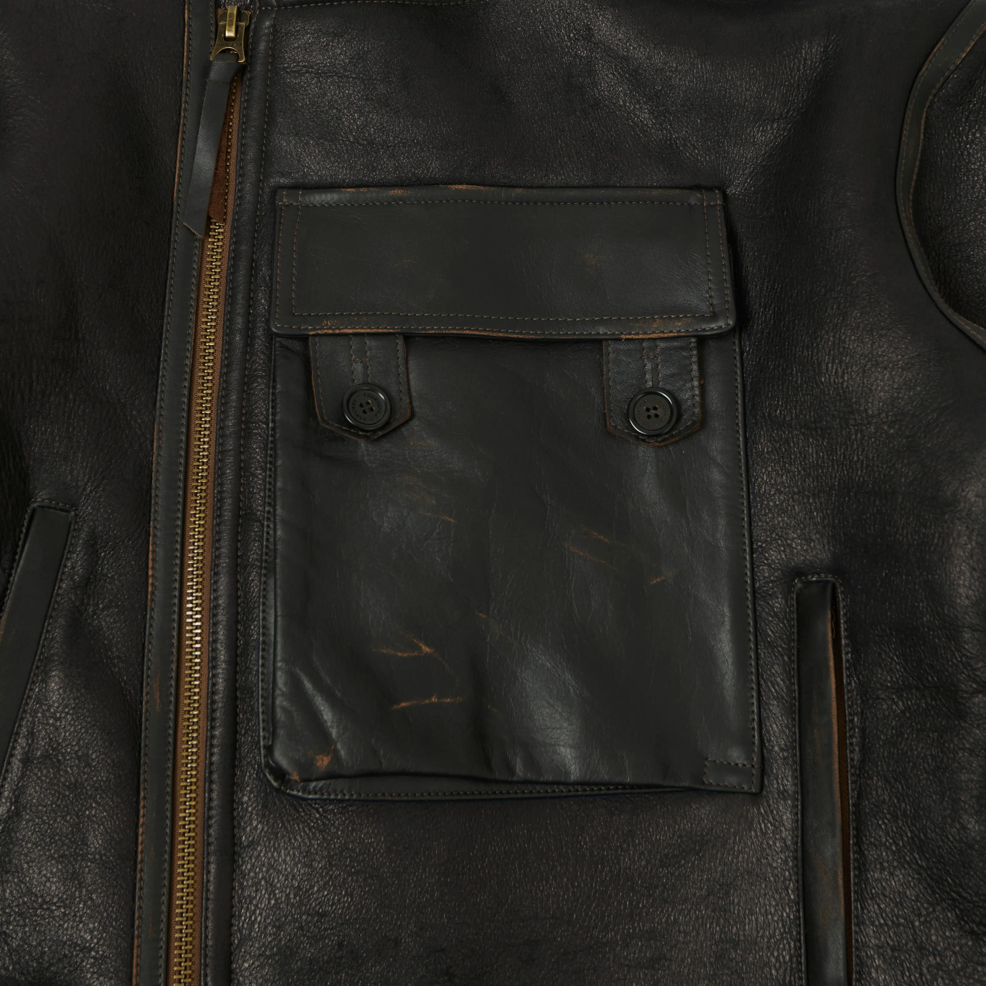 Shangri-La Heritage Swedish Motorcycle Shearling Jacket - Vintage Black sold by Son of a Stag product image thumbnail 4