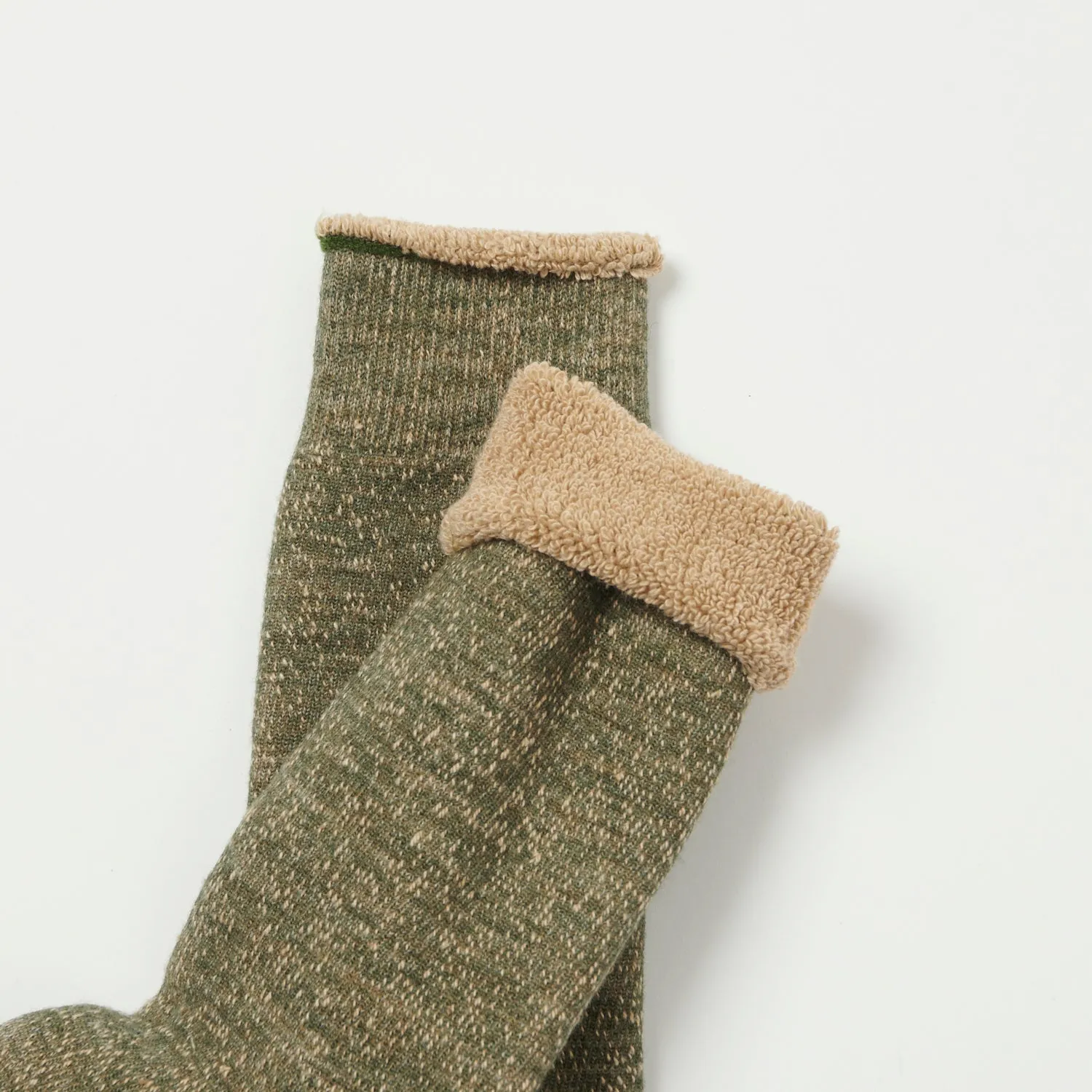 RoToTo Double Face Crew Sock - Green/Brown sold by Son of a Stag product image thumbnail 2