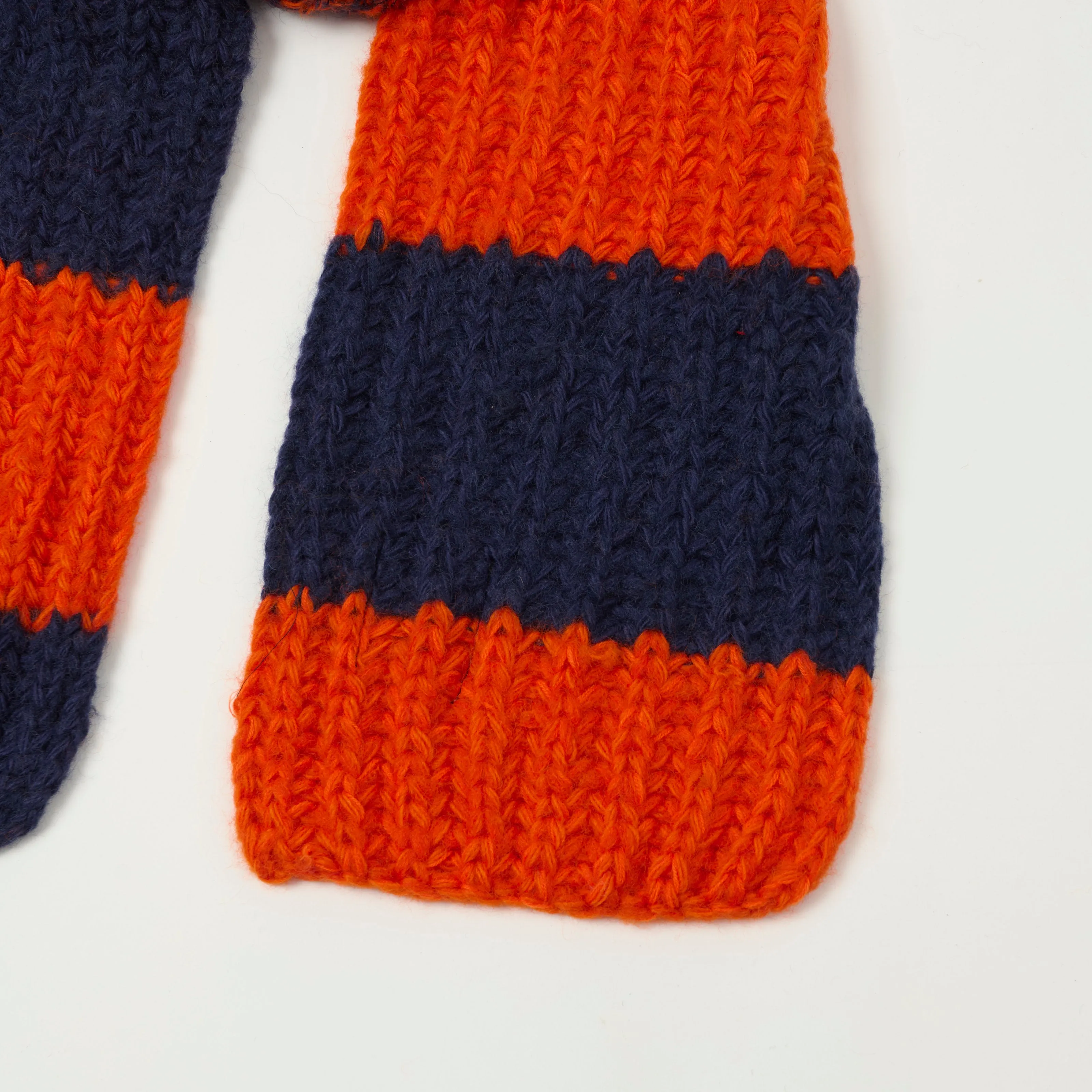 Sublime Hand Knit Long Muffler Scarf - Navy/Orange sold by Son of a Stag product image thumbnail 2