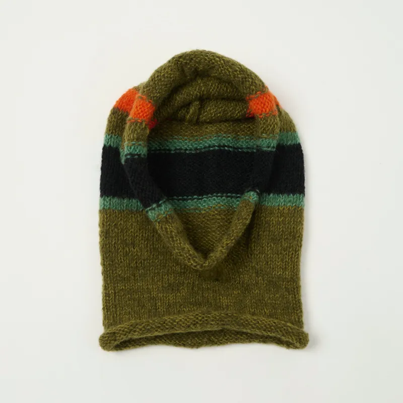 Sublime Hand Knit Stripe Balaclava - Moss sold by Son of a Stag