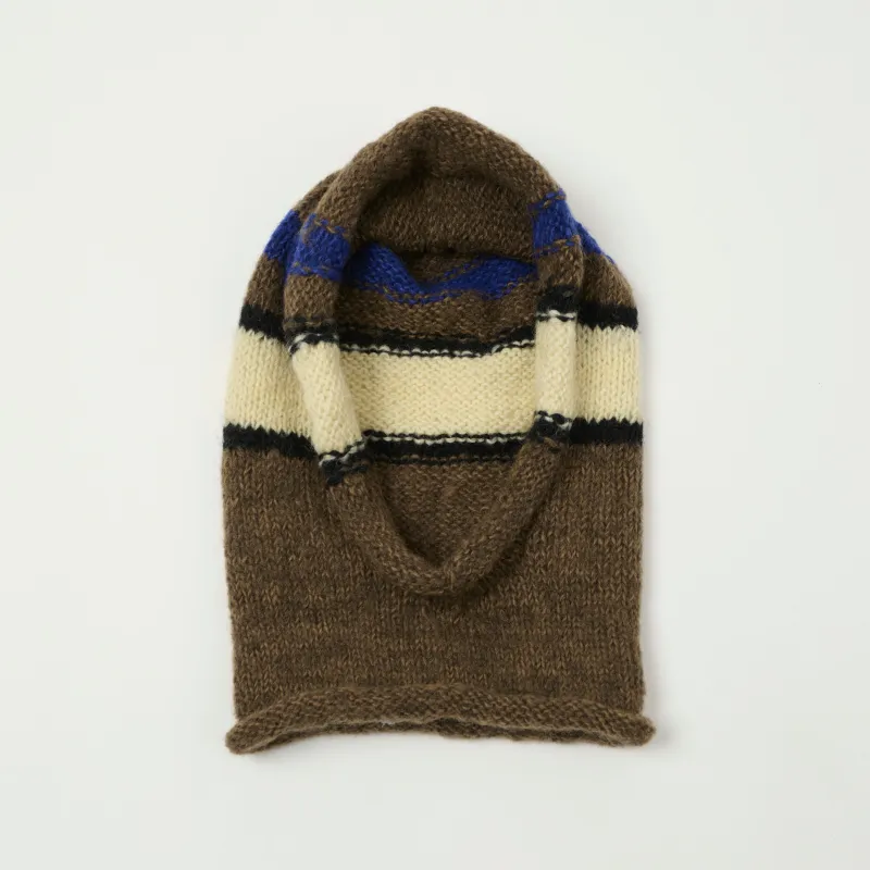 Sublime Hand Knit Stripe Balaclava - Brown sold by Son of a Stag