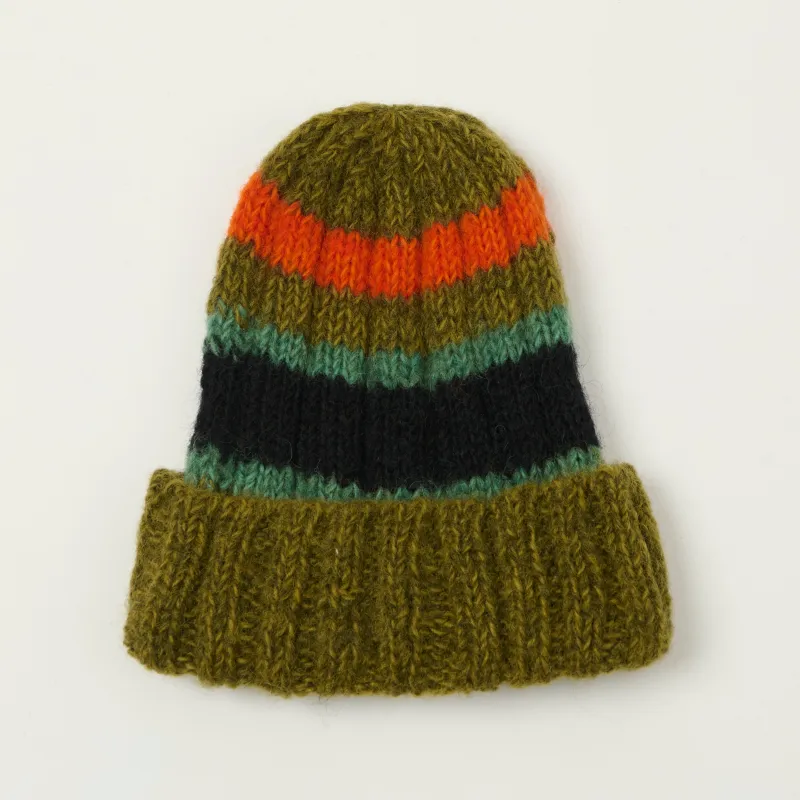Sublime Hand Knit Stripe Beanie - Moss sold by Son of a Stag
