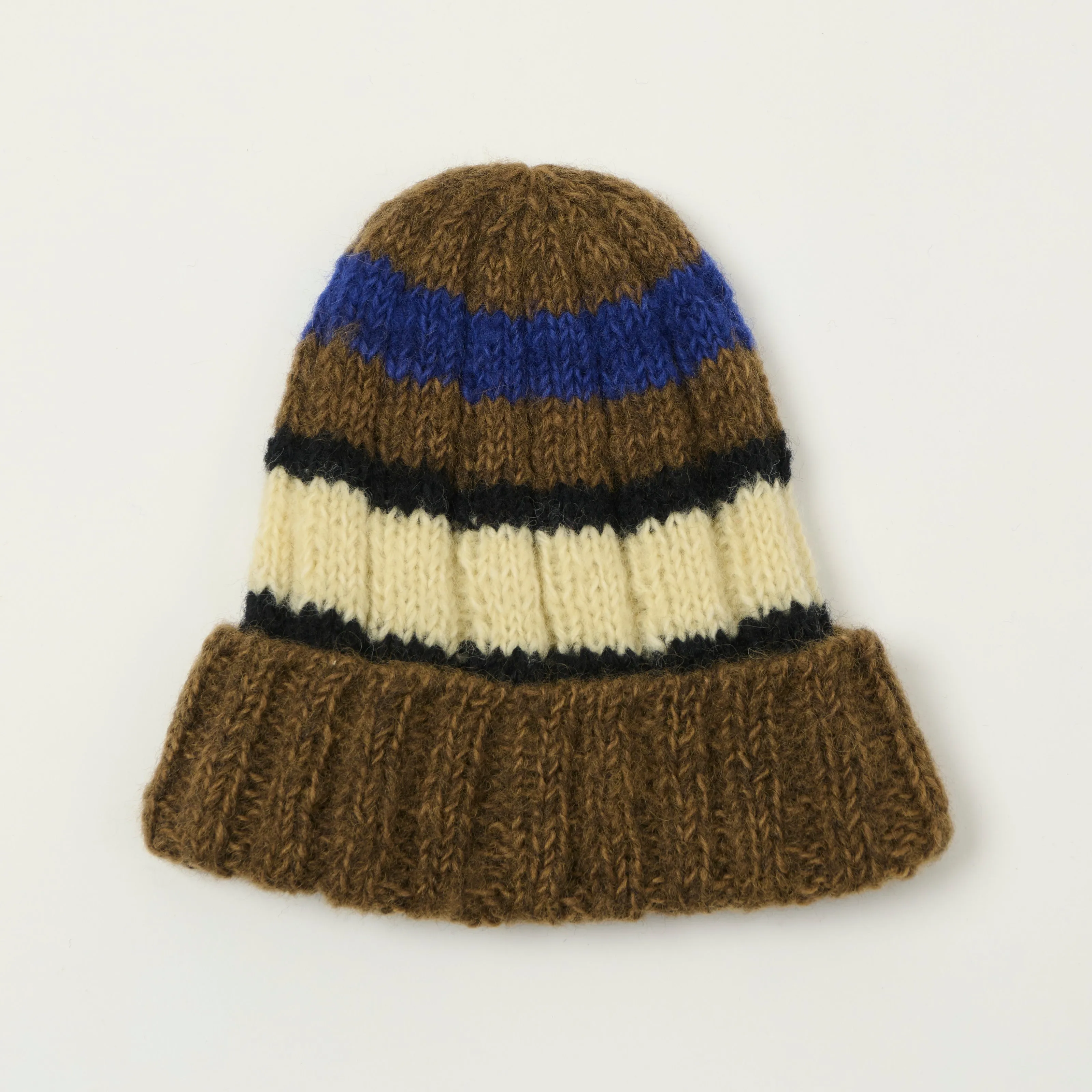 Sublime Hand Knit Stripe Beanie - Brown sold by Son of a Stag