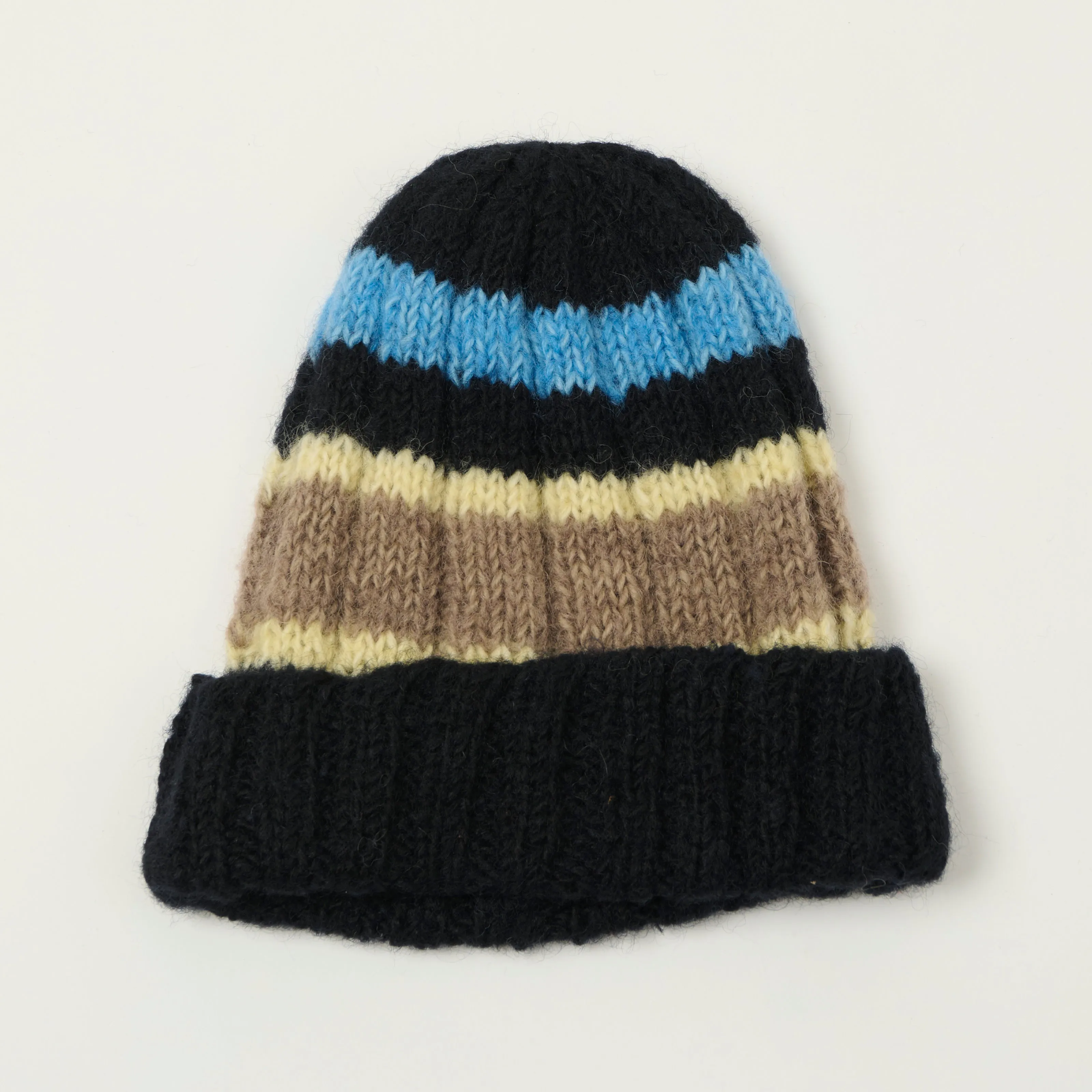Sublime Hand Knit Stripe Beanie - Black sold by Son of a Stag