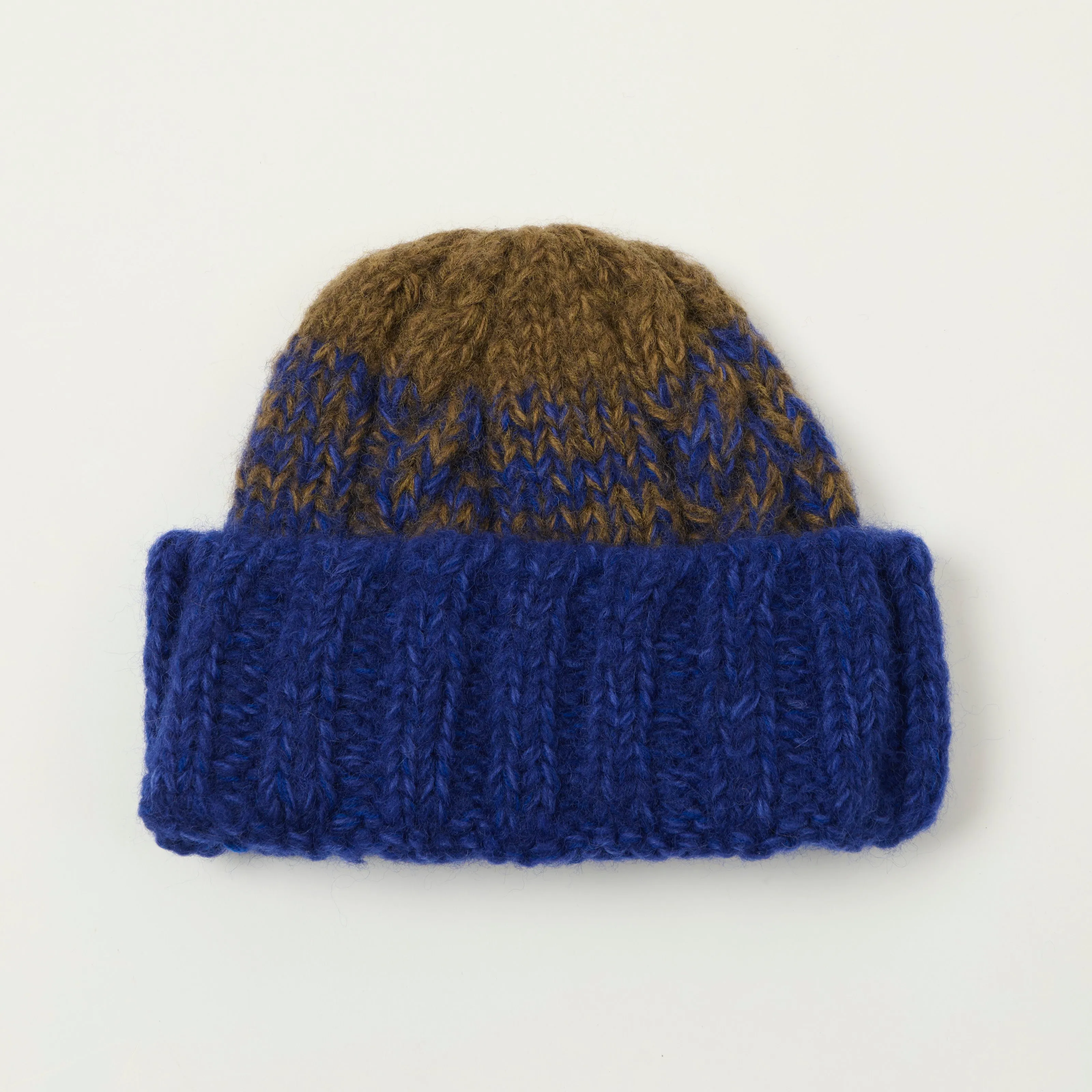 Sublime Hand Knit Fishermans Beanie - Royal Blue/Brown sold by Son of a Stag