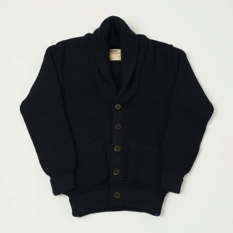 Heimat 'Eiger' Shawl Collar Cardigan - Ink sold by Son of a Stag