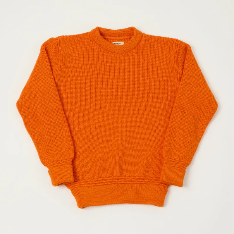 Heimat 'Rundhals' Crew Neck Jumper - Rescue Orange sold by Son of a Stag