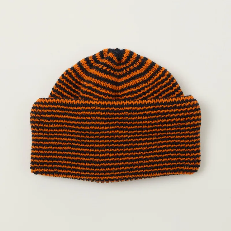 Heimat Signal Mechanics Fine Stripe Hat - Rescue Orange/Ink sold by Son of a Stag