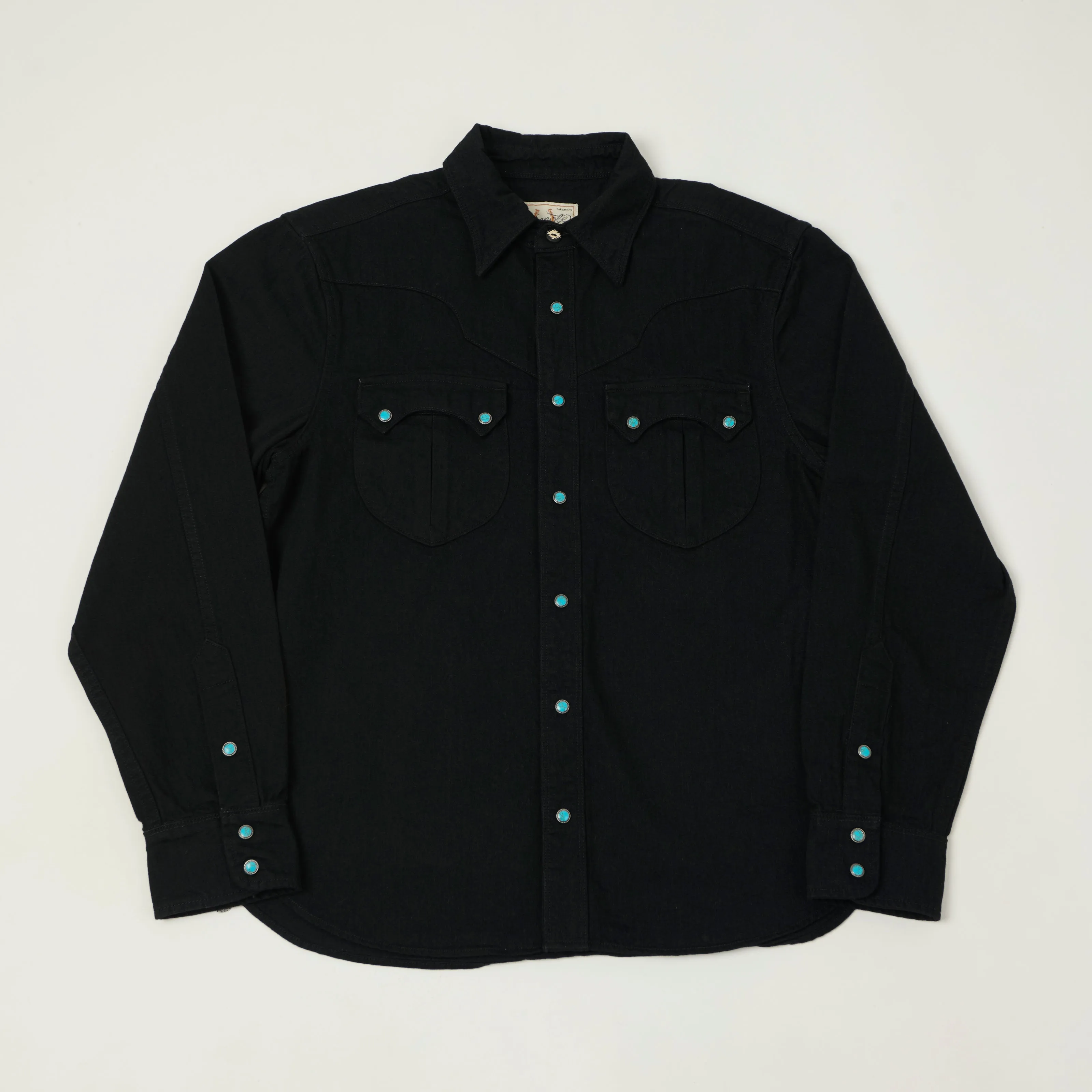 Freenote Cloth 'Sinclair' Denim Western Shirt - Black sold by Son of a Stag