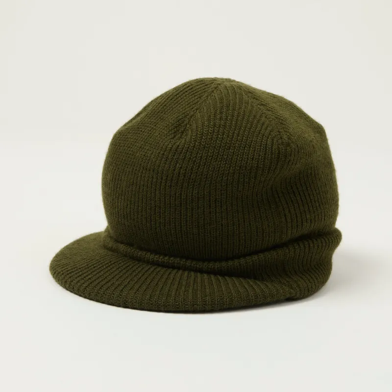 Buzz Rickson's Wool Knit Jeep Cap - Olive sold by Son of a Stag
