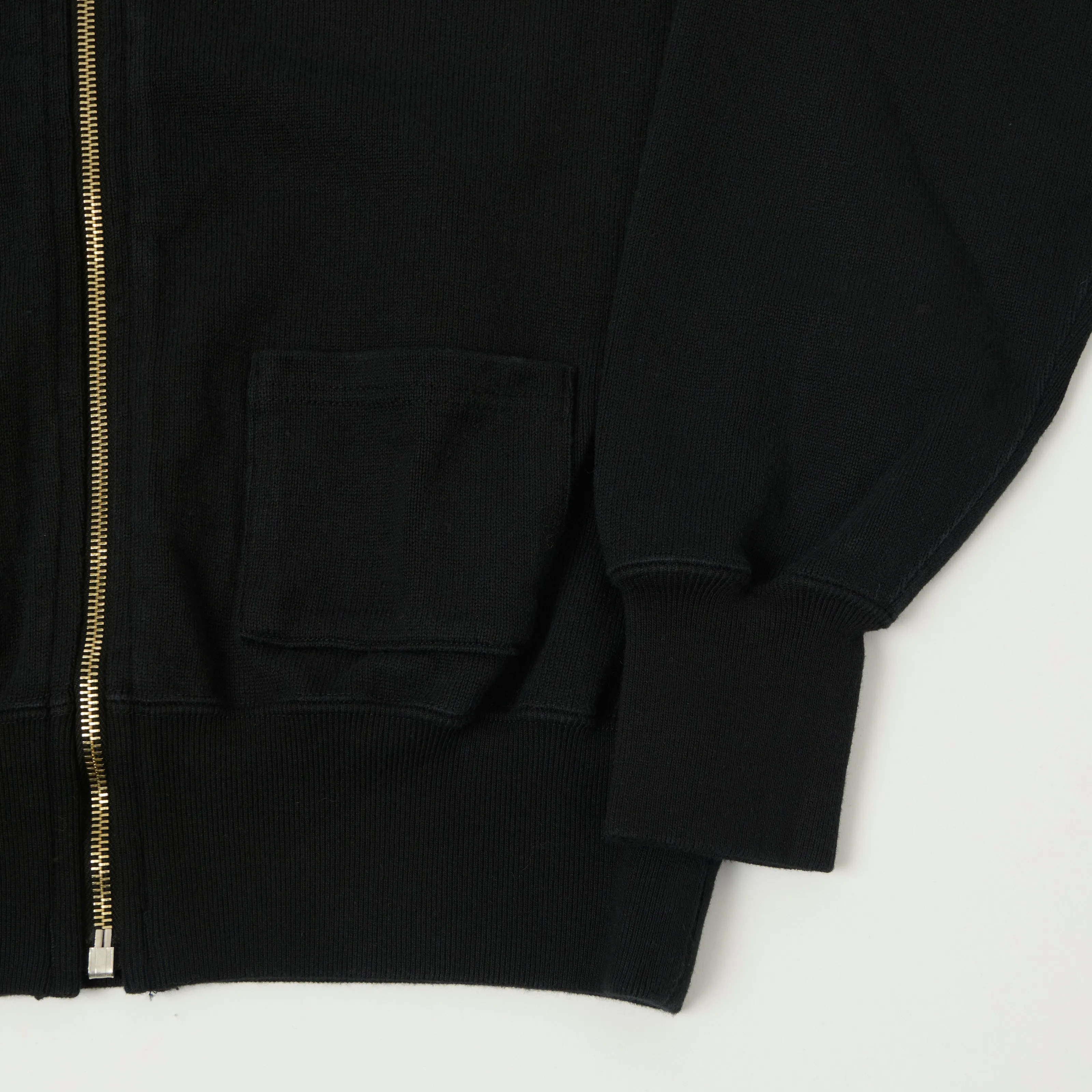 Buzz Rickson's C-2 Heavy Jersey Zip Sweatshirt - Black sold by Son of a Stag product image thumbnail 3