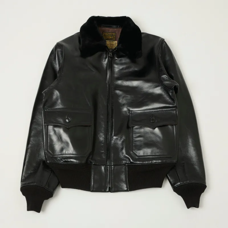 Buzz Rickson's William Gibson Type AN-J-3A Horsehide Flight Jacket - Black sold by Son of a Stag