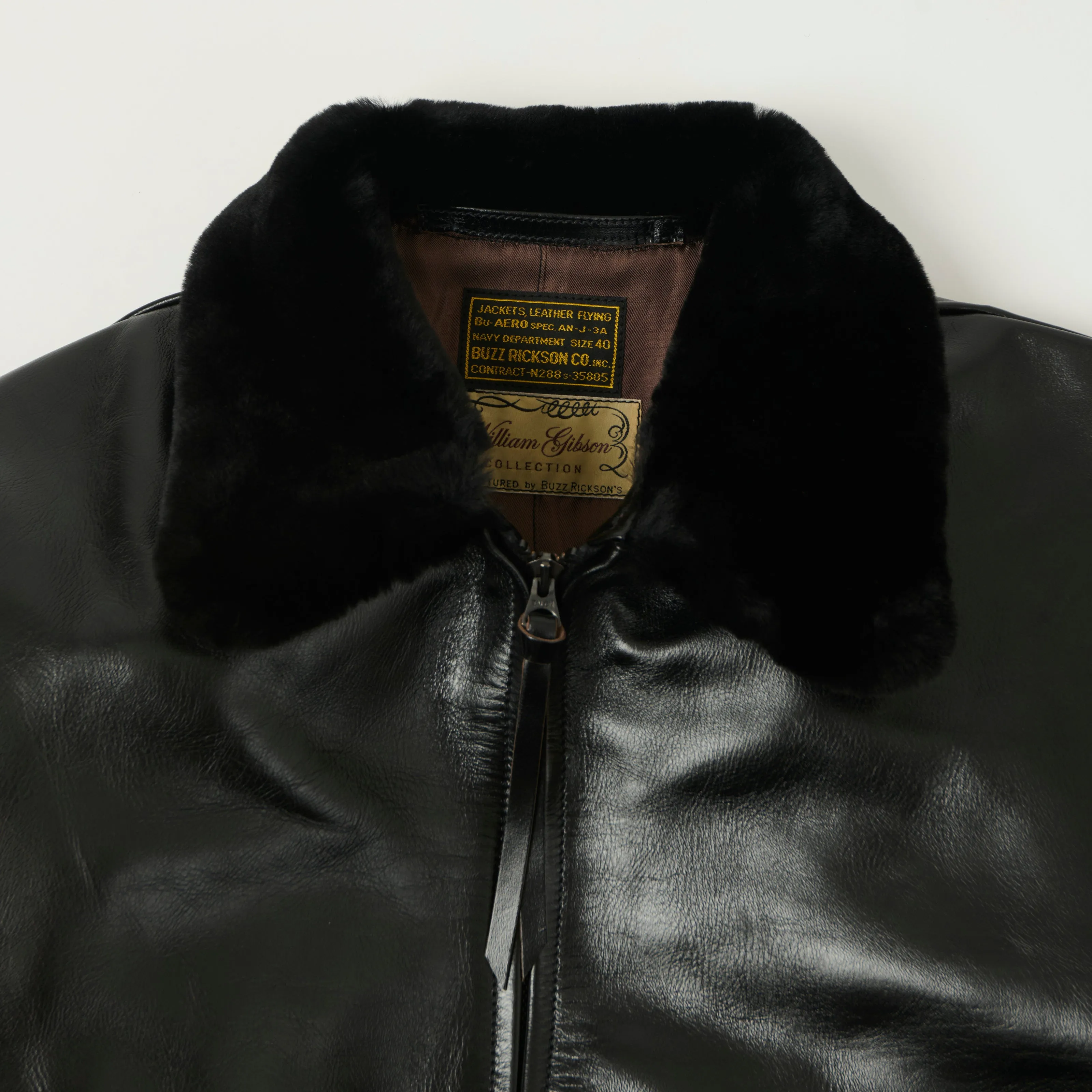 Buzz Rickson's William Gibson Type AN-J-3A Horsehide Flight Jacket - Black sold by Son of a Stag product image thumbnail 2