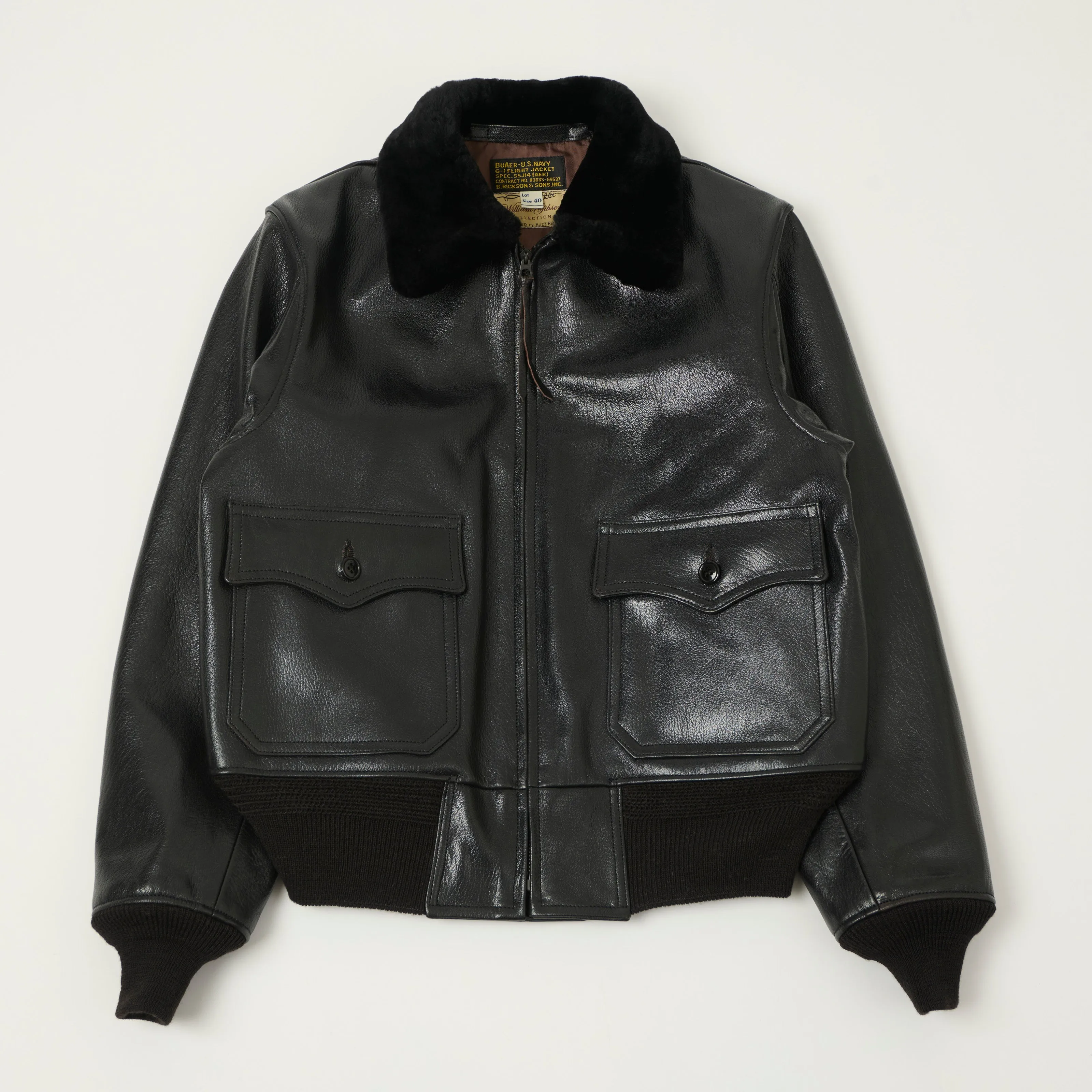 Buzz Rickson's William Gibson Type G-1 Goatskin Flight Jacket - Black sold by Son of a Stag