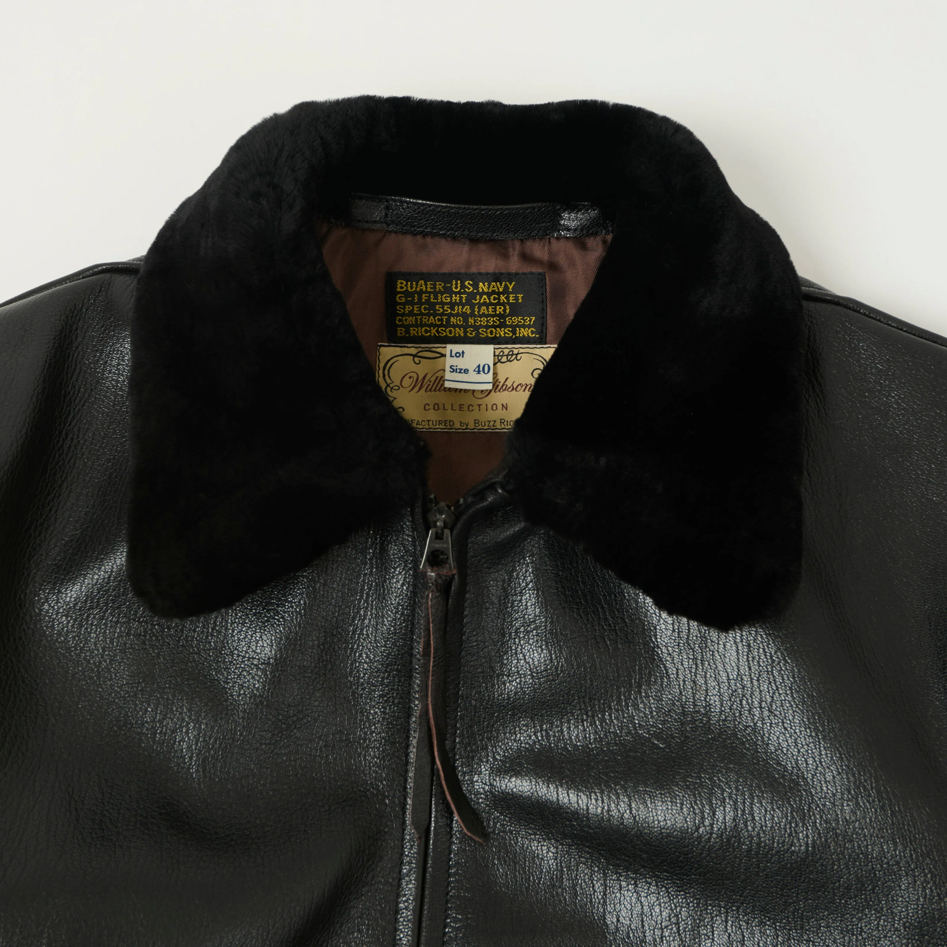 Buzz Rickson's William Gibson Type G-1 Goatskin Flight Jacket - Black sold by Son of a Stag product image thumbnail 2