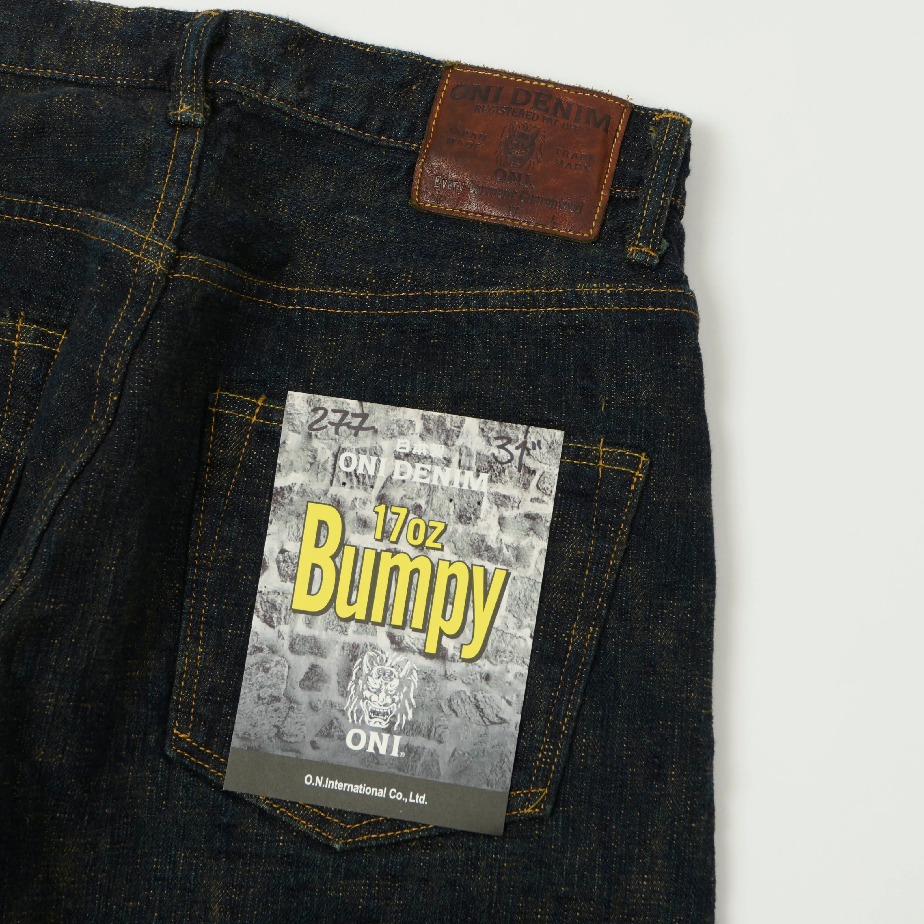 ONI Denim 277 'Bumpy' 17oz Regular Straight Jean - Beige One Wash sold by Son of a Stag product image thumbnail 2