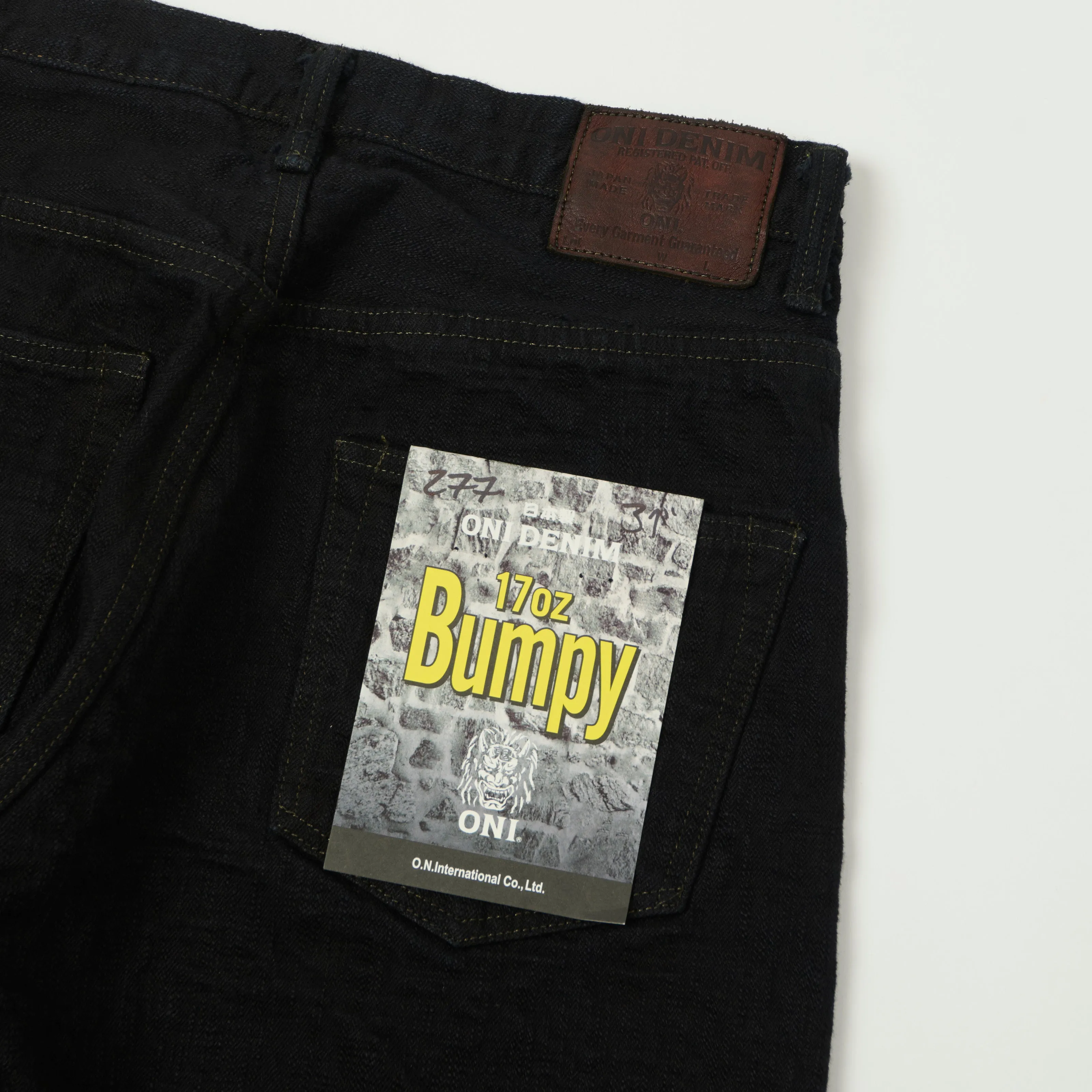 ONI Denim 277 'Bumpy' 17oz Regular Straight Jean - Black One Wash sold by Son of a Stag product image thumbnail 2