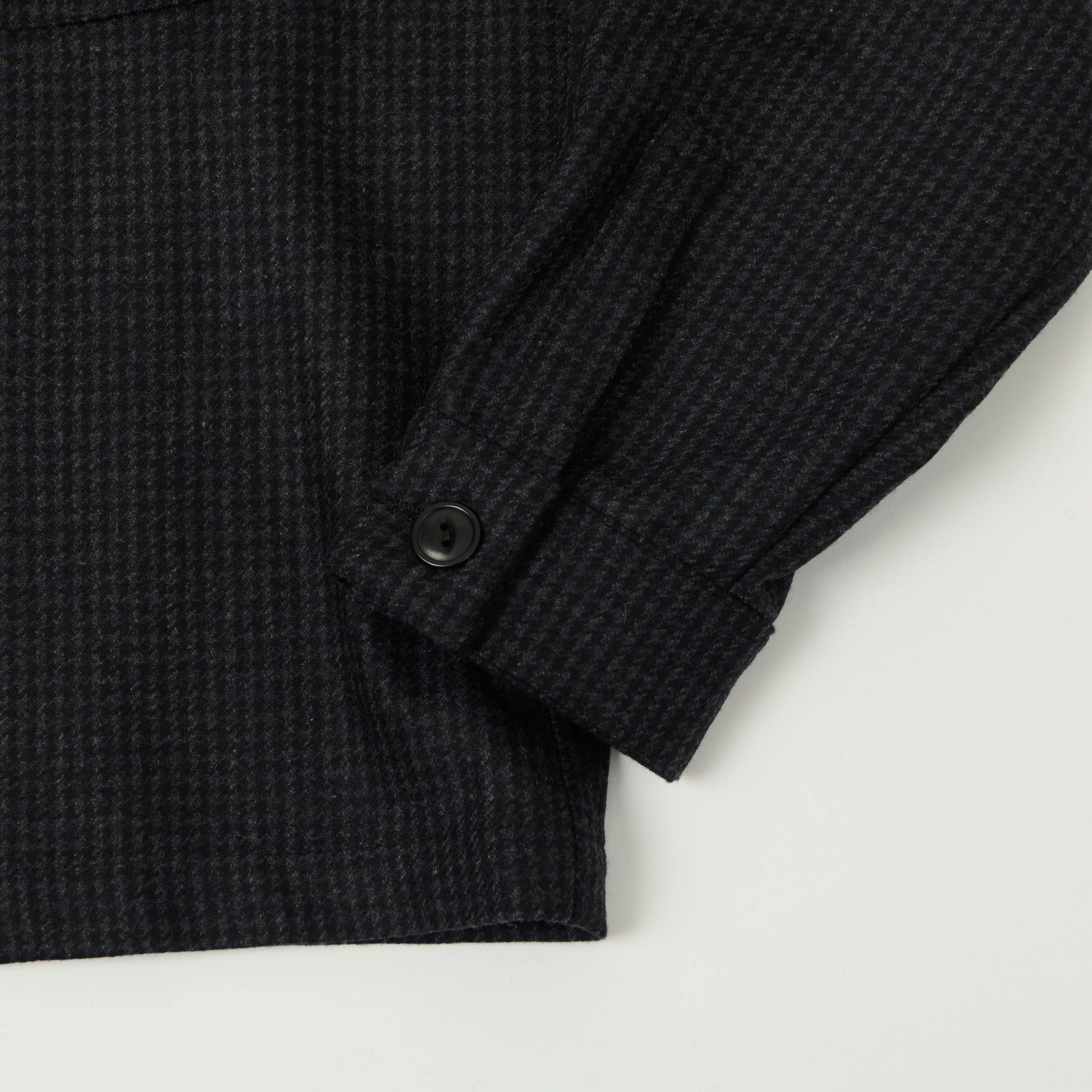 Outclass Wool Camp Shirt - Charcoal Houndstooth sold by Son of a Stag product image thumbnail 3